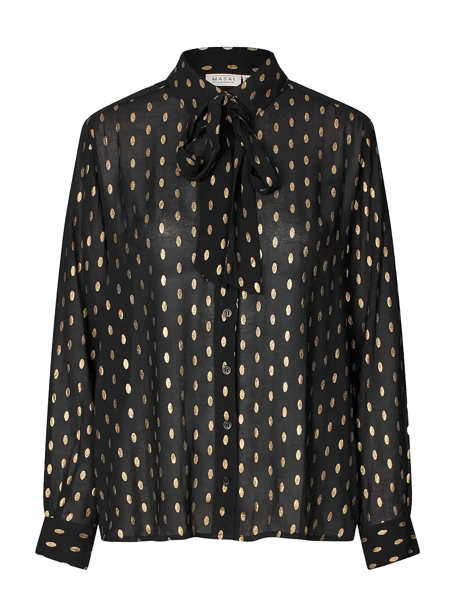 Masai - MaInoria - long sleeved blouses - black - 0