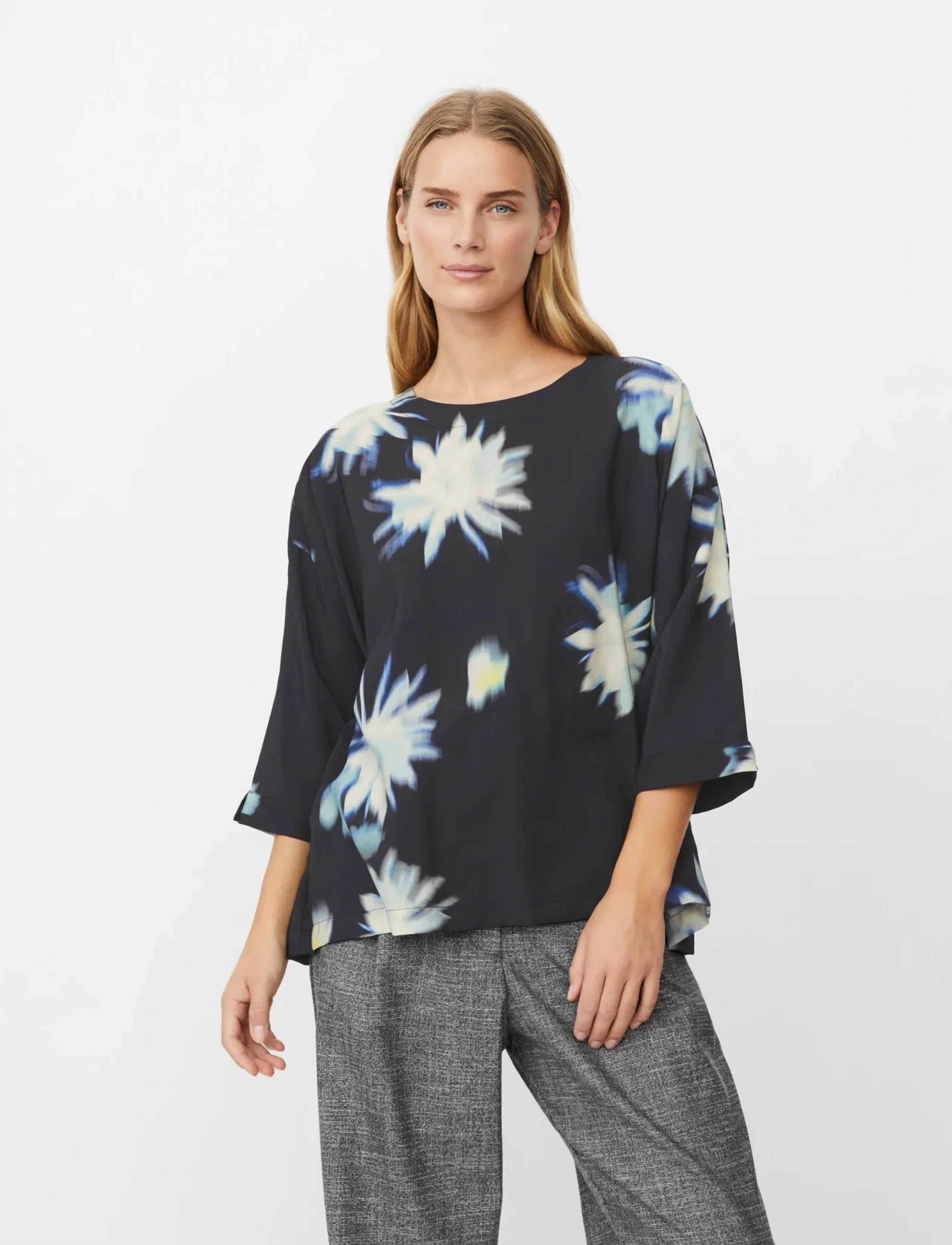 Masai Mabecca, Kvinder, Blomstret Bluse, Sort, Str: S