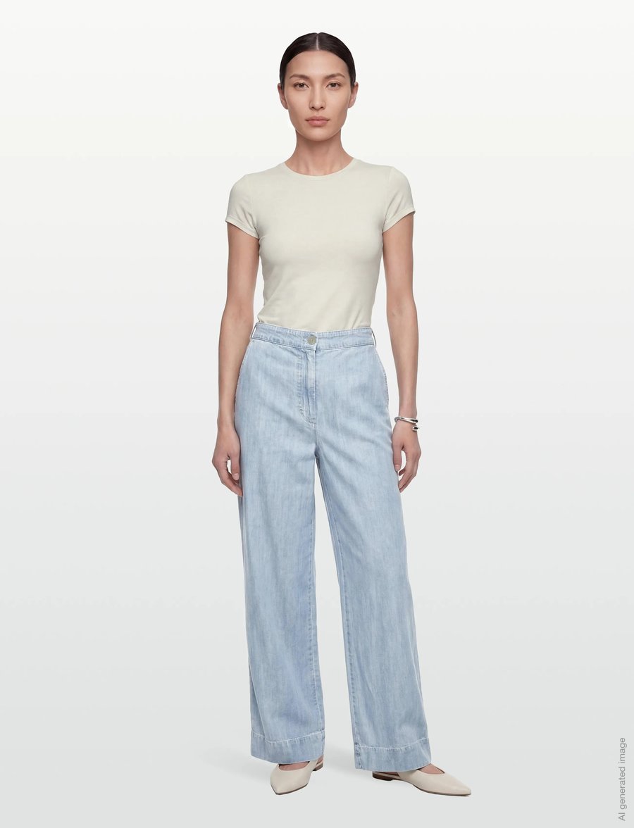 Masai - MaPelyra - spodnie szerokie - washed denim - 0