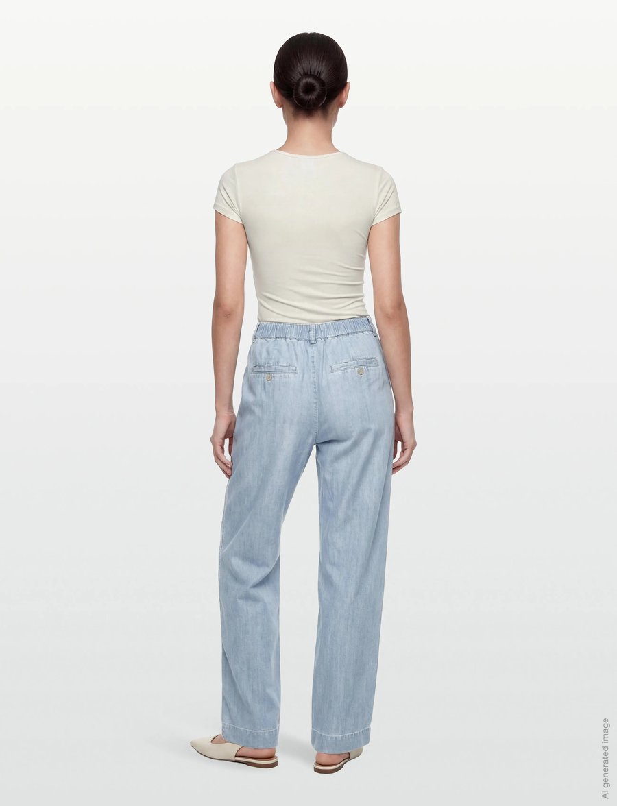 Masai - MaPelyra - spodnie szerokie - washed denim - 4