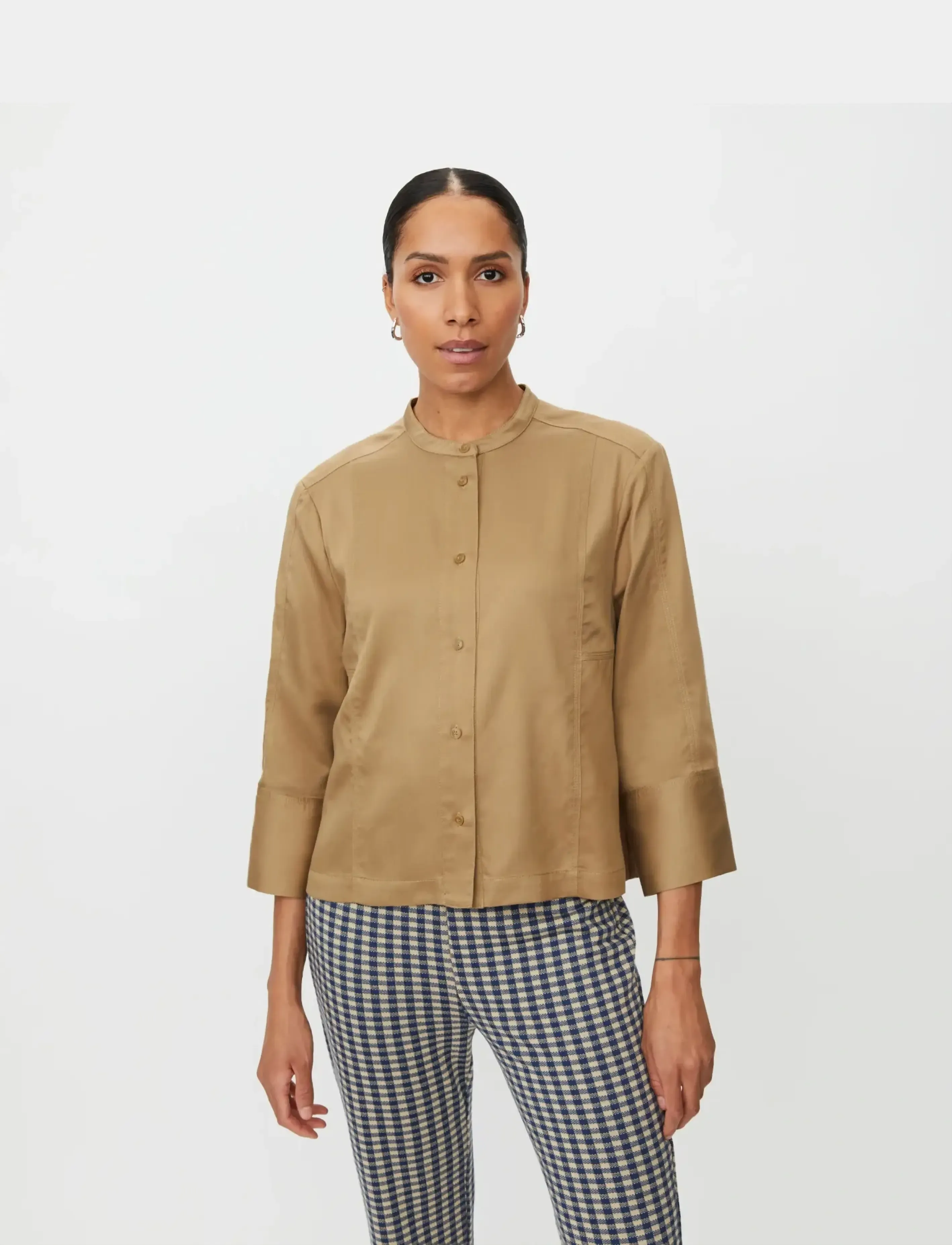 Masai Maithoria, Kvinder, Kinakrave Skjorte, Beige, Str: L