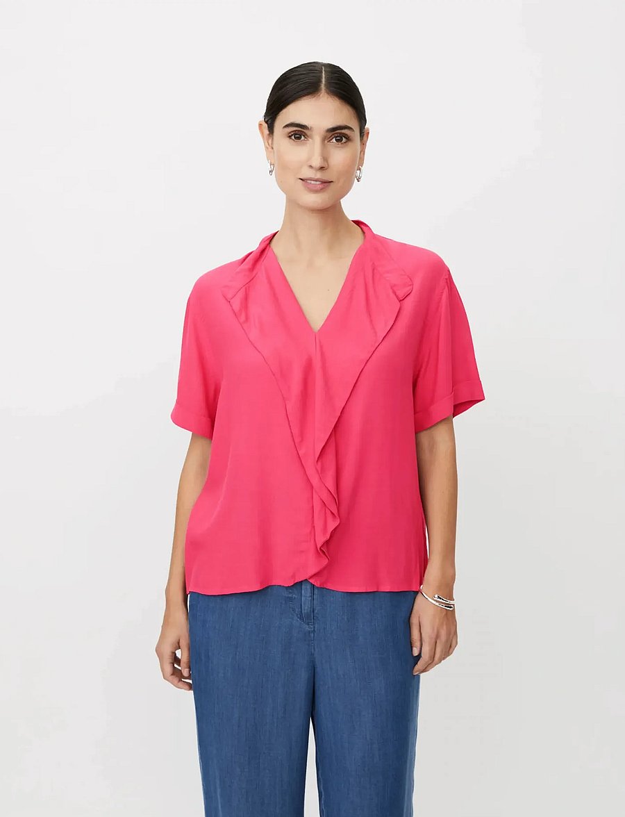 Masai - MaDyvora - short-sleeved blouses - carmine - 0