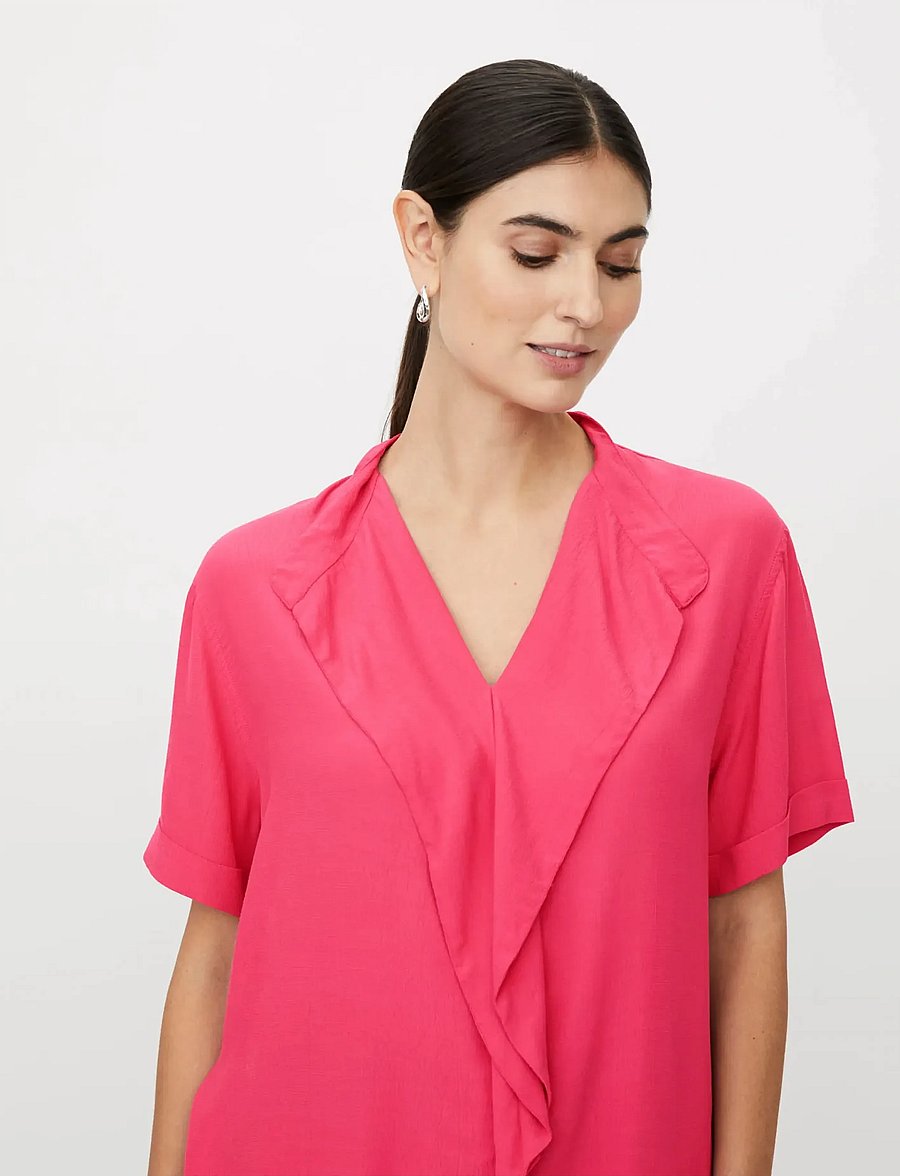 Masai - MaDyvora - short-sleeved blouses - carmine - 4