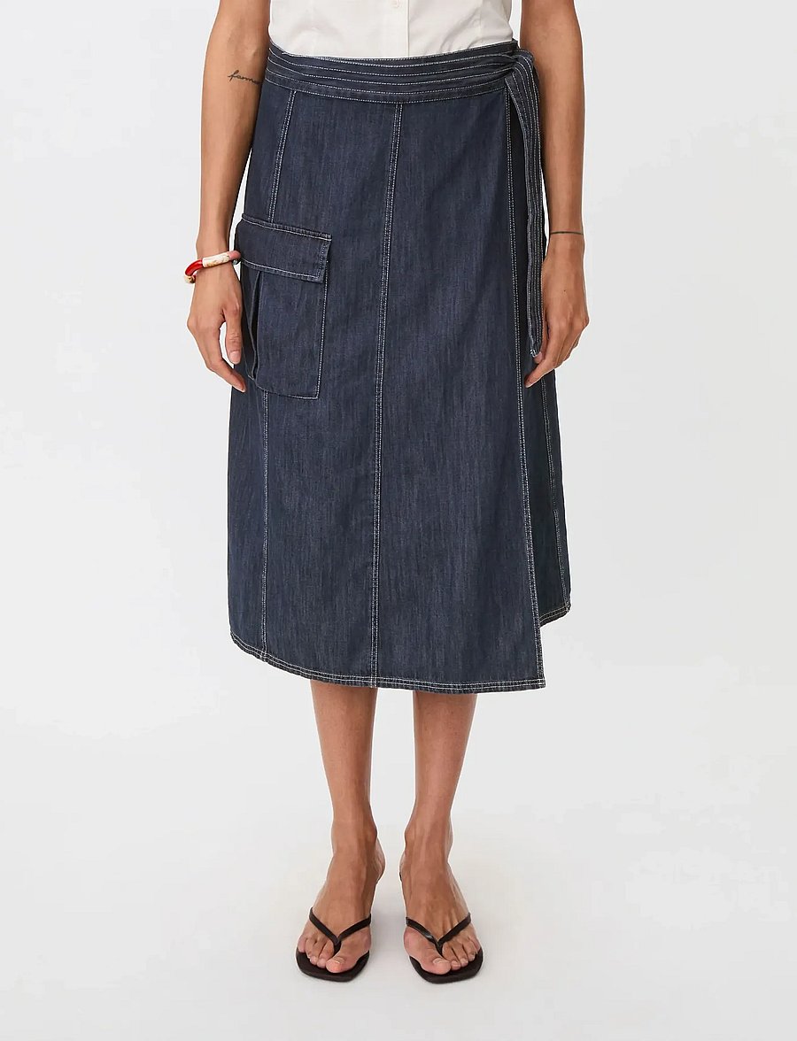 Masai - MaSanchiana - slå-om-nederdele - dark denim - 0