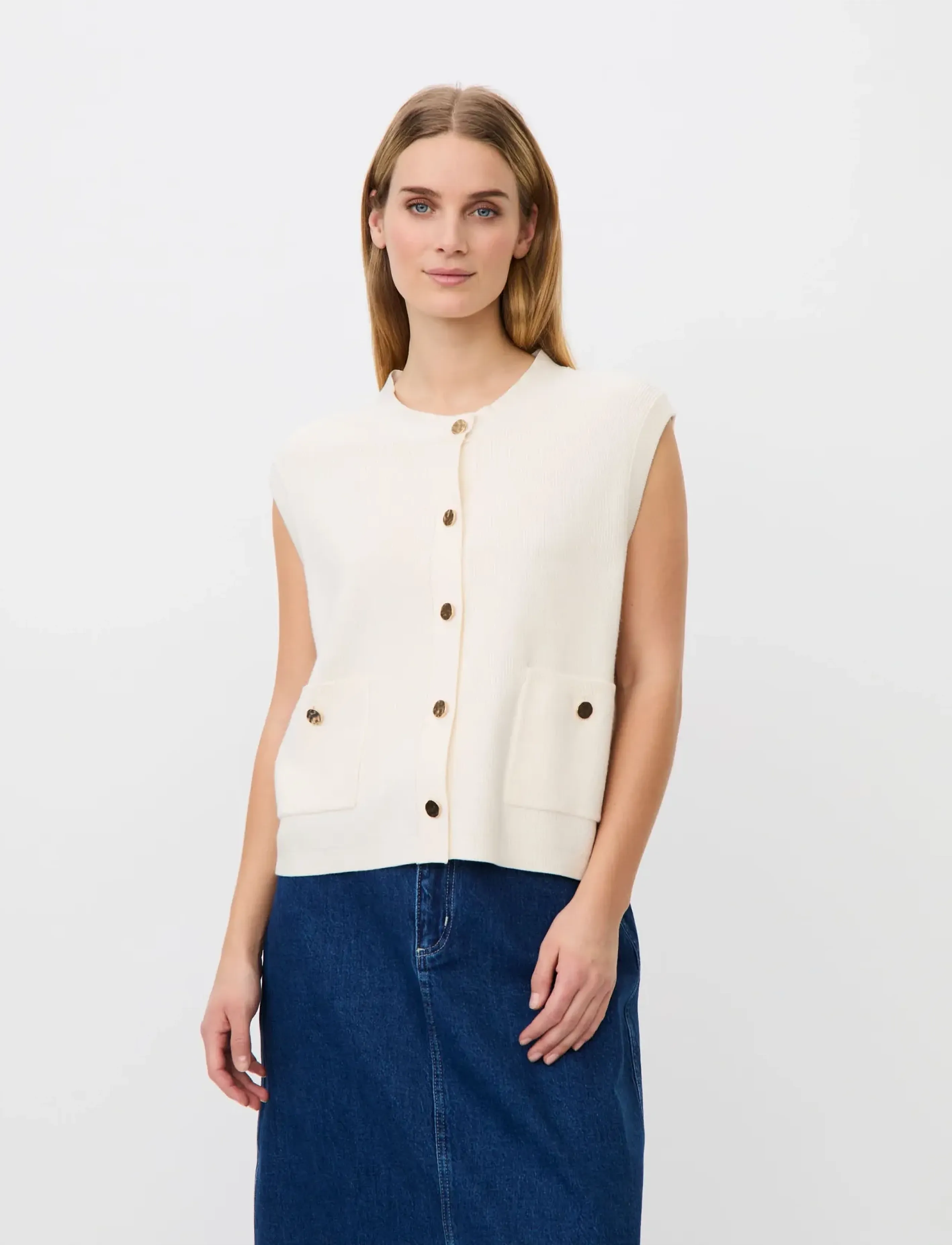 Masai Malossan, XL, Cream, Veste > Strikkede Veste, Dame