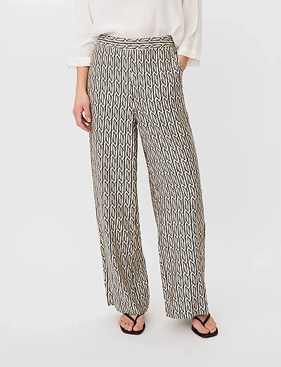 Masai MaPippie - Wide leg trousers - FOG / cream