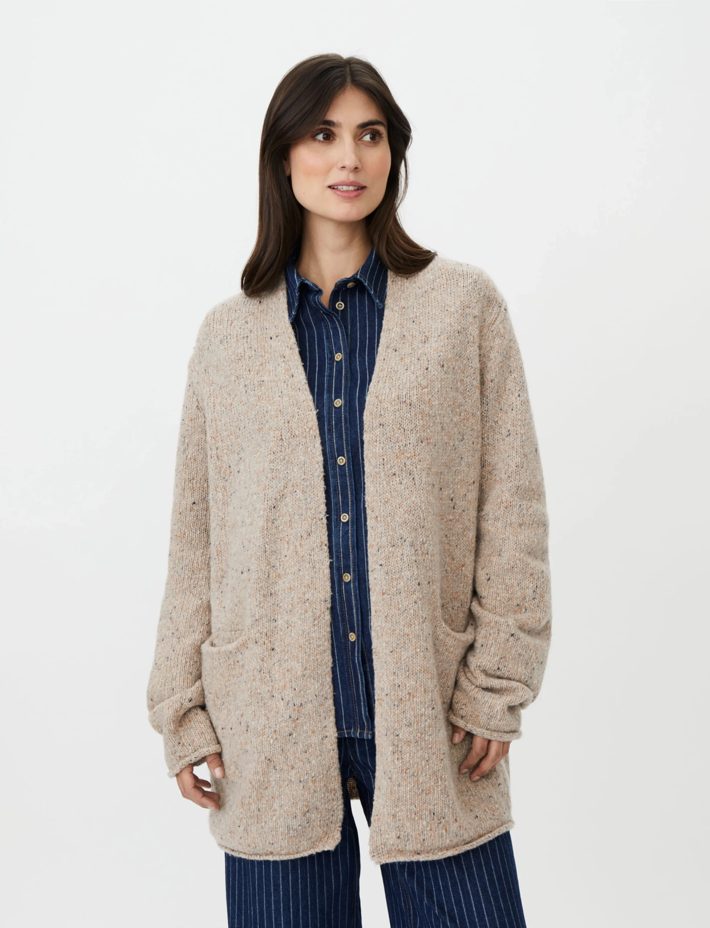 Masai Malonny, Damen, Strickjacke, Beige, Gr.XXL