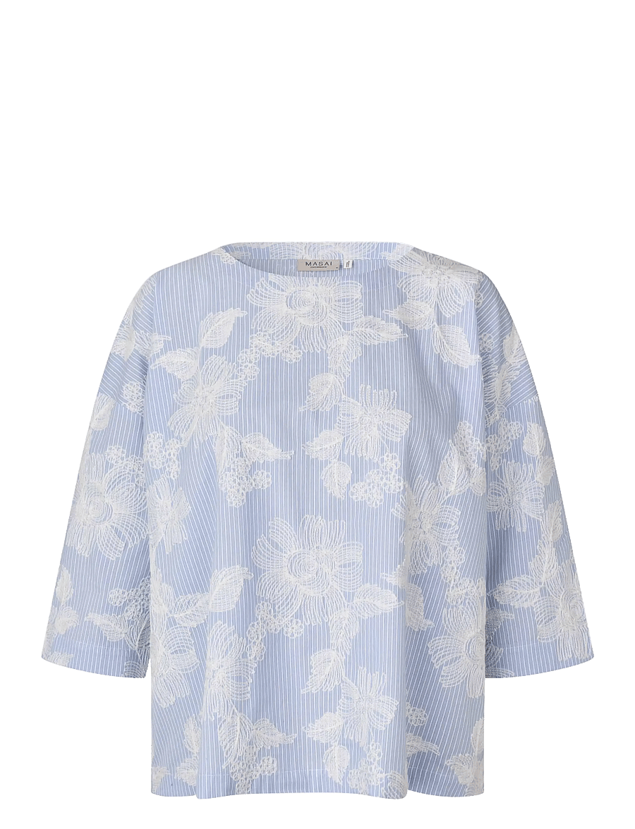 Masai - MaBecca - kurzärmelige blusen - zen blue - 0
