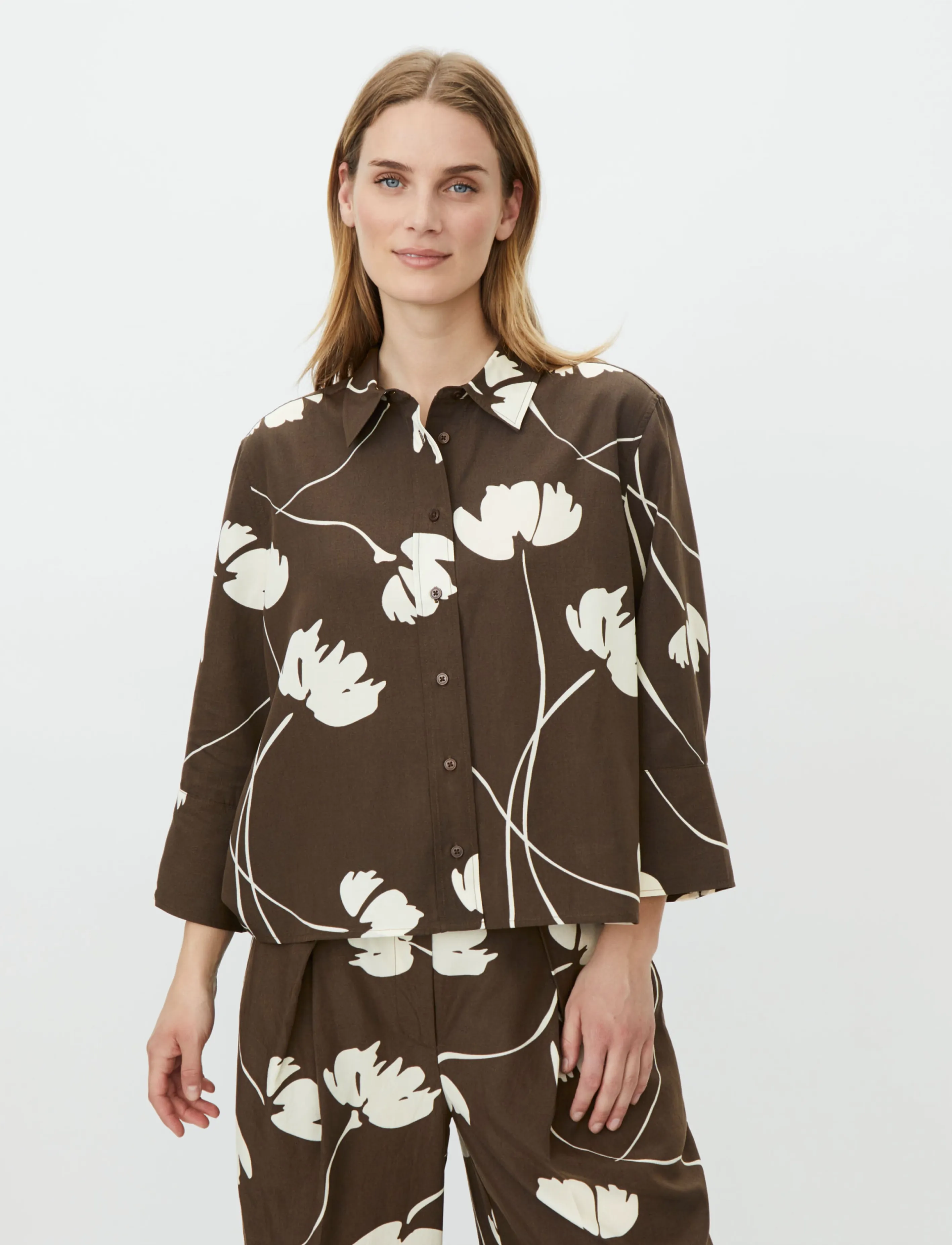 Masai MaIlonka - Hemden - SLATE BLACK / brown