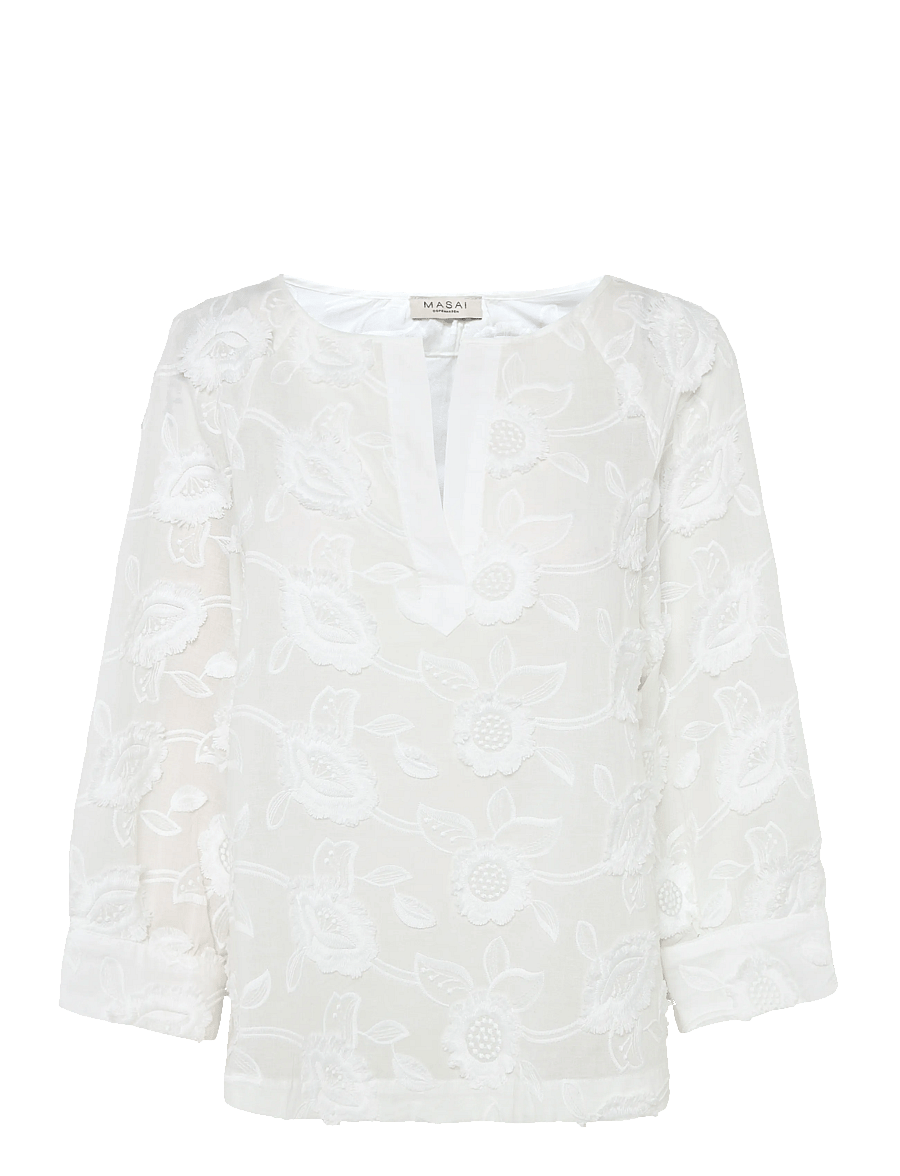 Masai - MaBrenya - long sleeved blouses - white - 0
