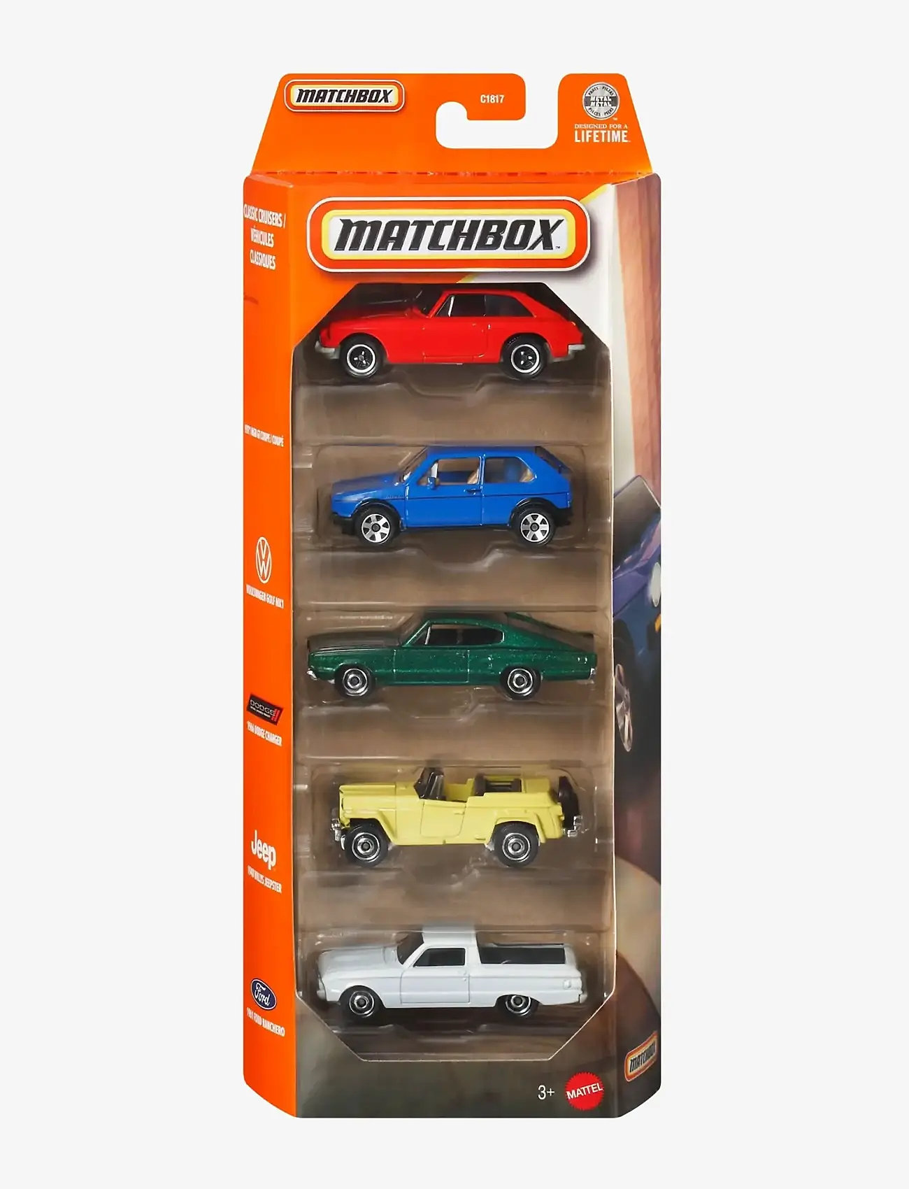 Matchbox - 1:64 Scale Die-Cast Toy Cars or Trucks, Set of 5 (Styles May Vary) - leluautot - multi color - 1
