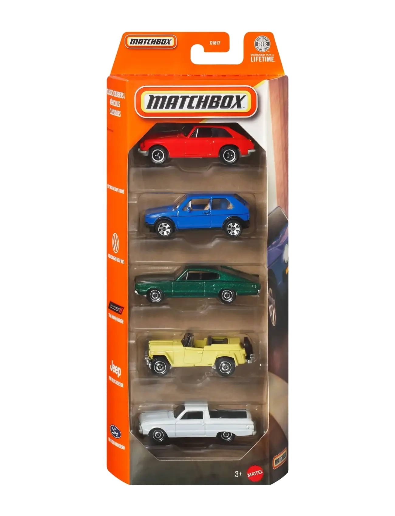 1:64 Scale Die-Cast Toy Cars or Trucks, Set of 5 (Styles May Vary) - MULTI COLOR