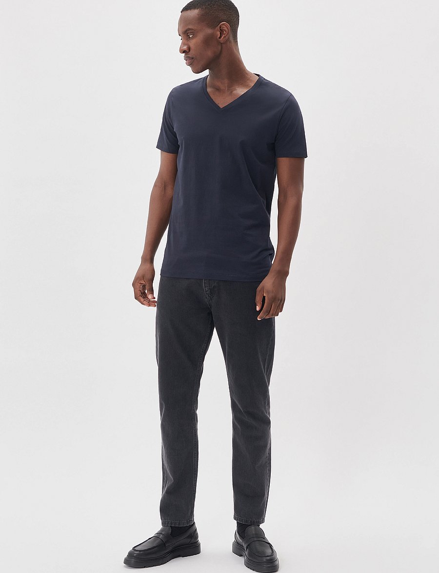 Matinique - Madelink - v-neck t-shirts - dark navy - 3