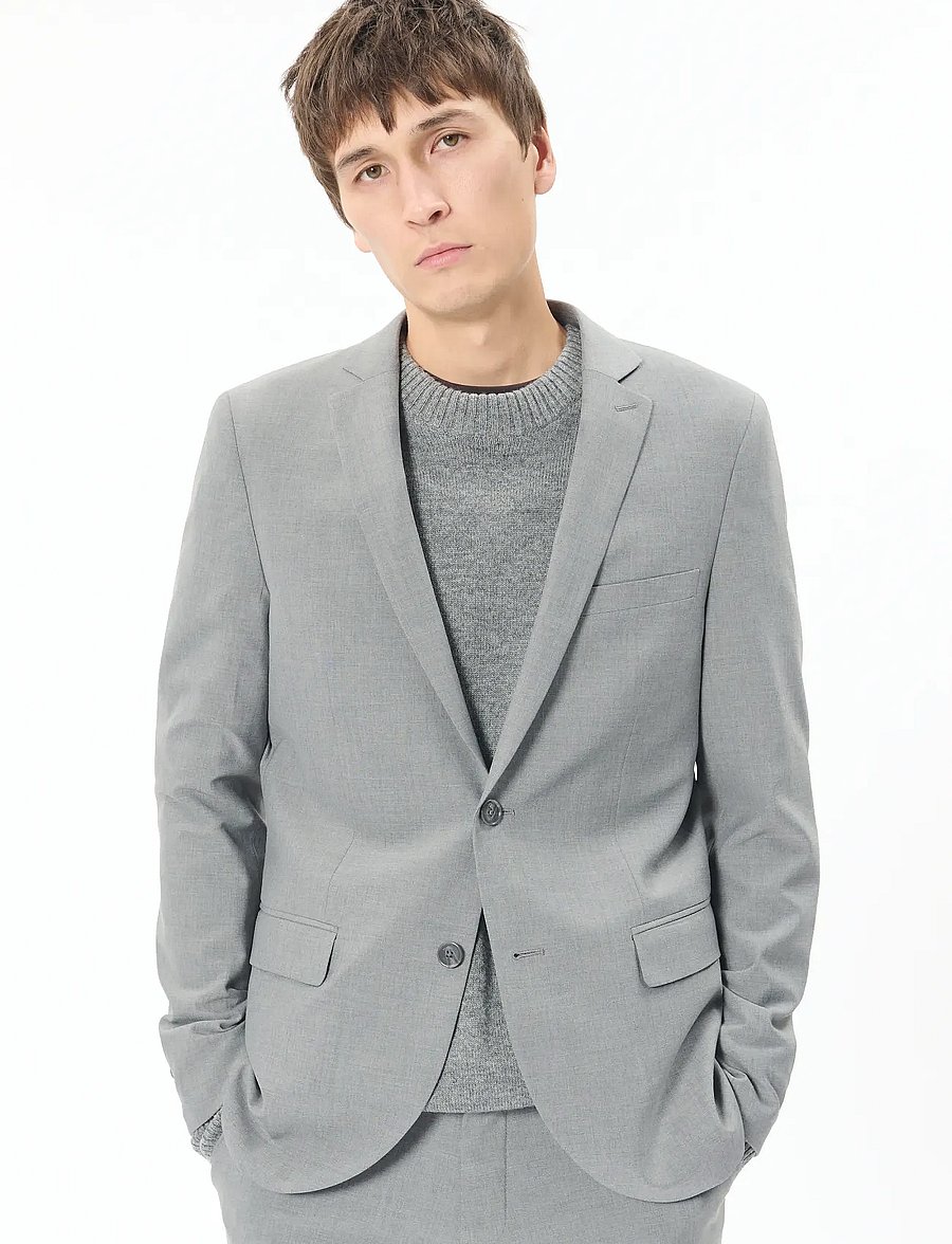 Matinique - Jonathan - single breasted blazers - medium grey melange - 0