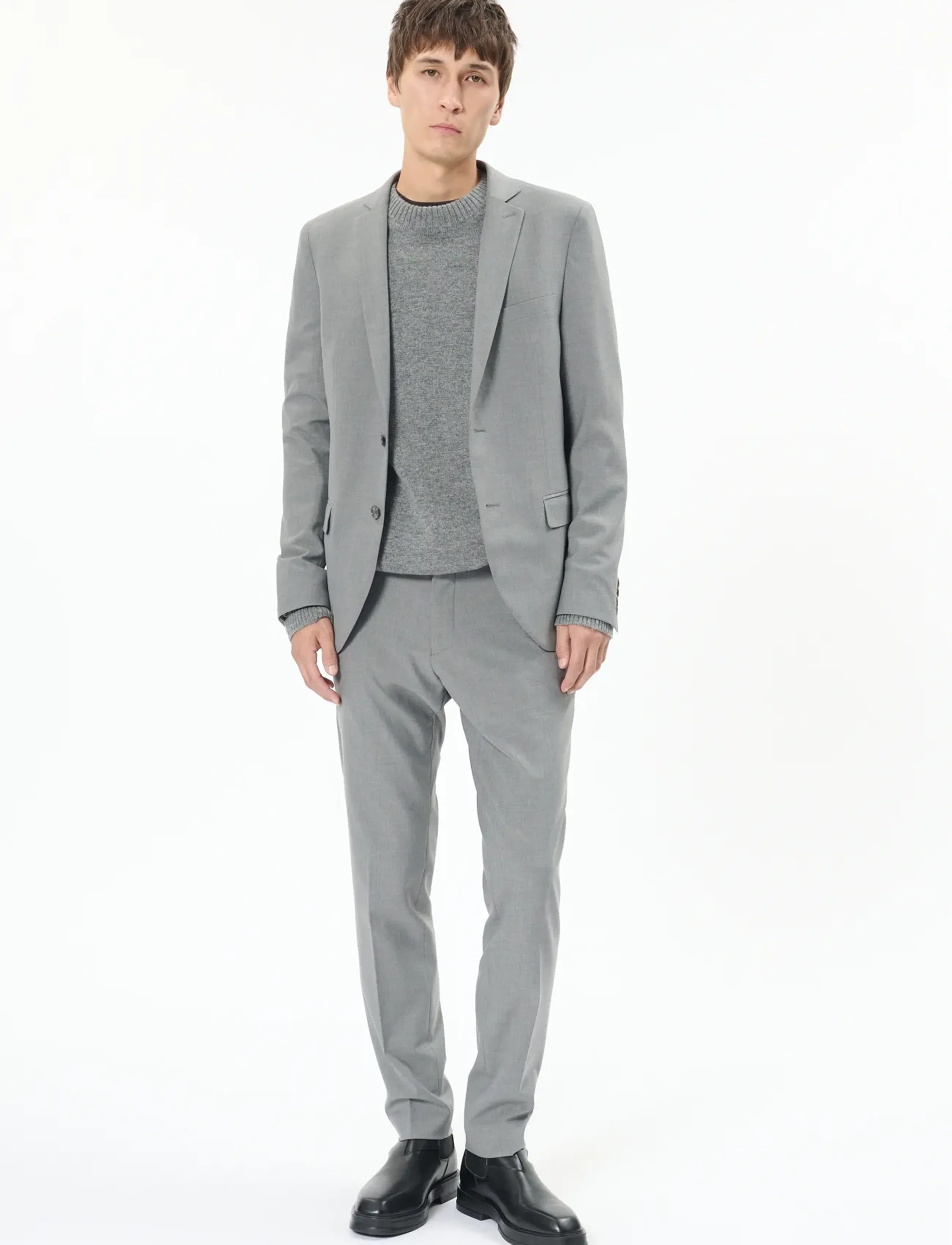 Matinique - Jonathan - single breasted blazers - medium grey melange - 2