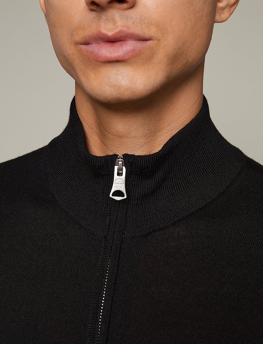 Matinique - MAmason - pullover mit durchgehendem reißverschluss - black - 5