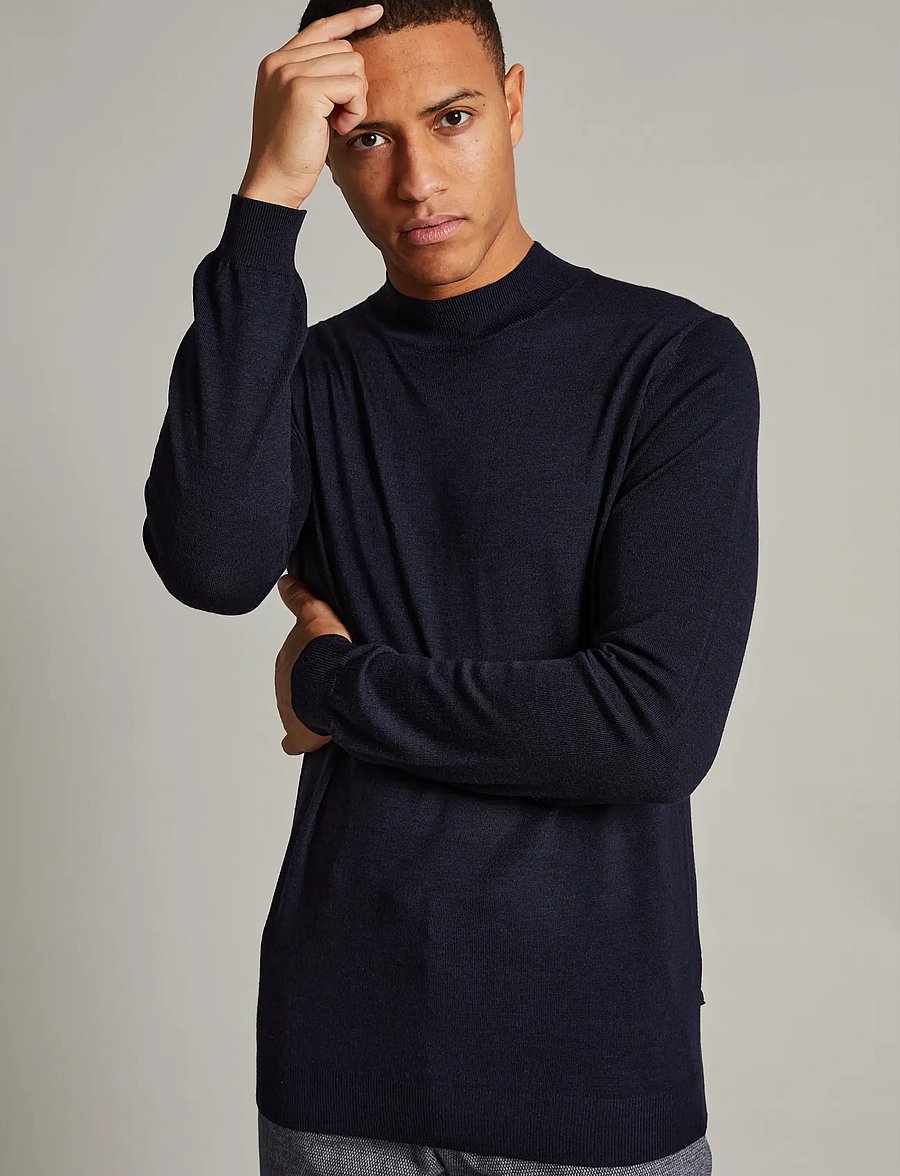 Matinique - MAturtle - rollkragenpullover - dark navy melange - 0