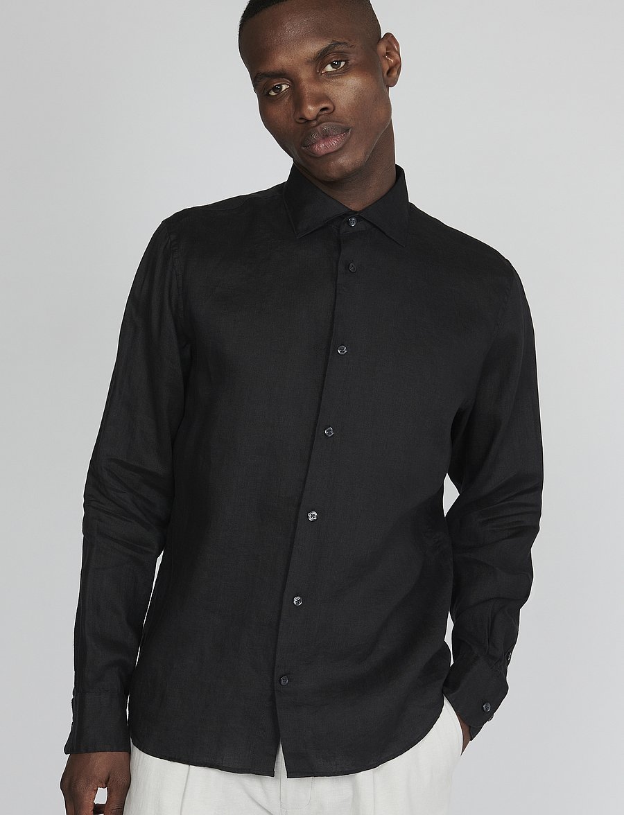 Matinique - MAmarc short - leinenhemden - black - 0
