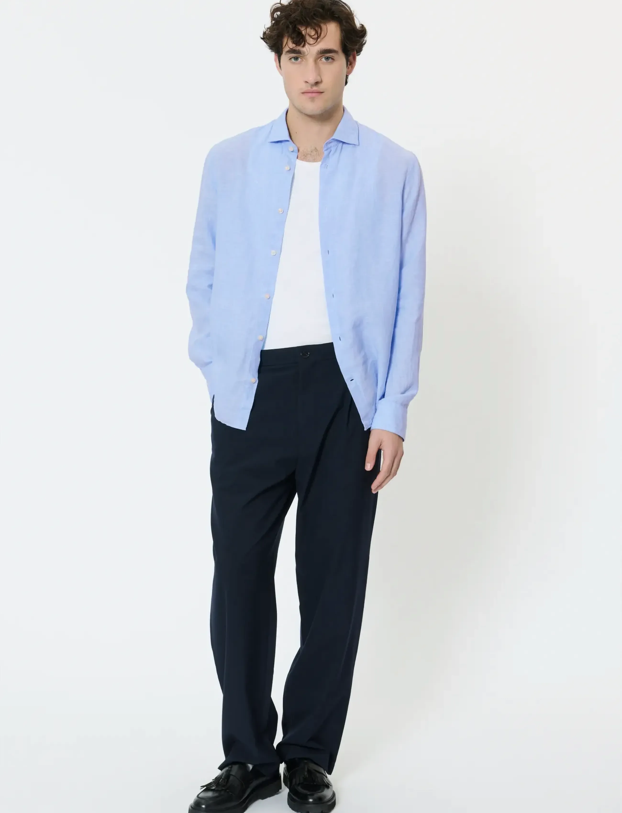 Matinique - MAmarc short - hørskjorter - chambray blue - 3