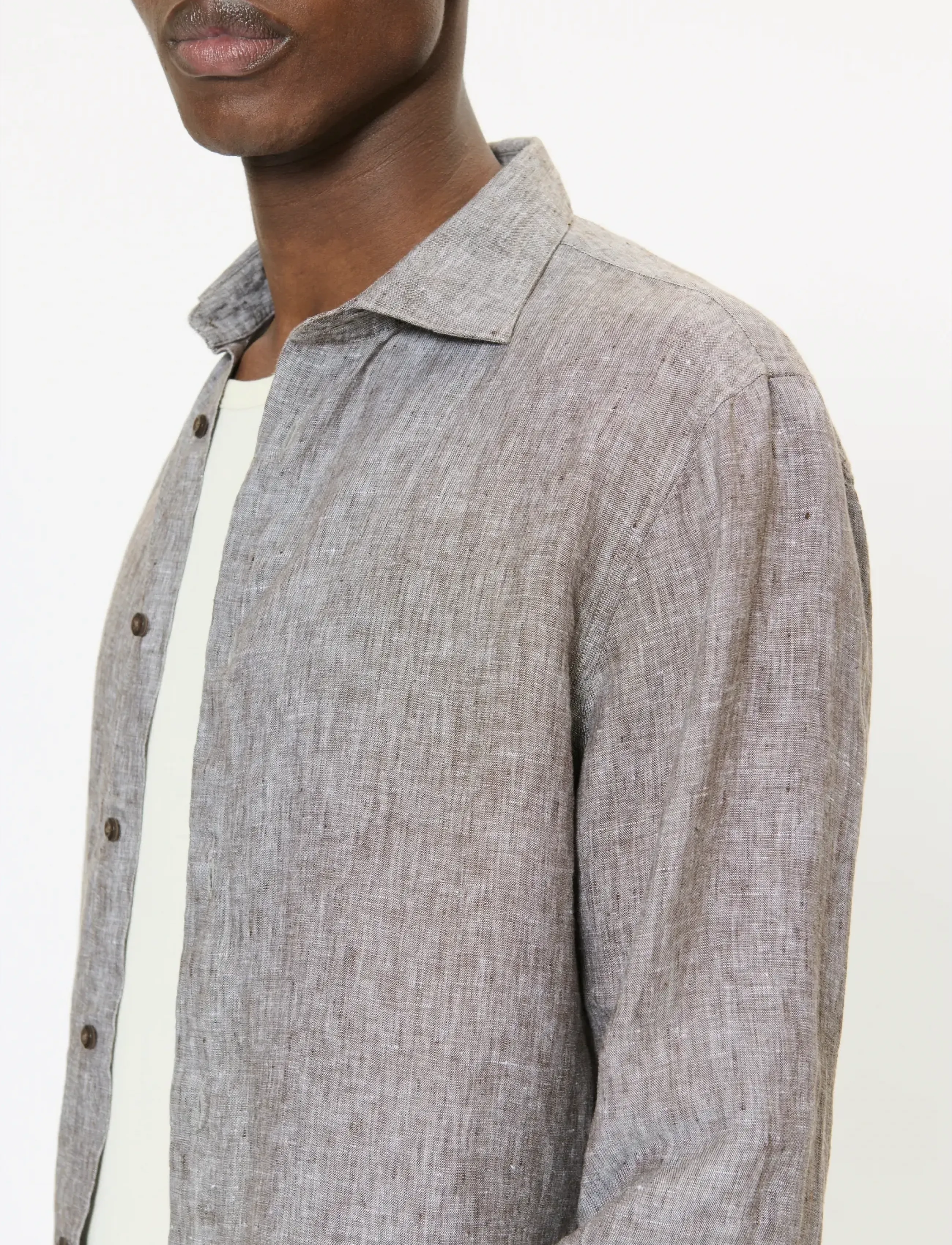 Matinique - MAmarc short - linen shirts - chocolate brown - 4