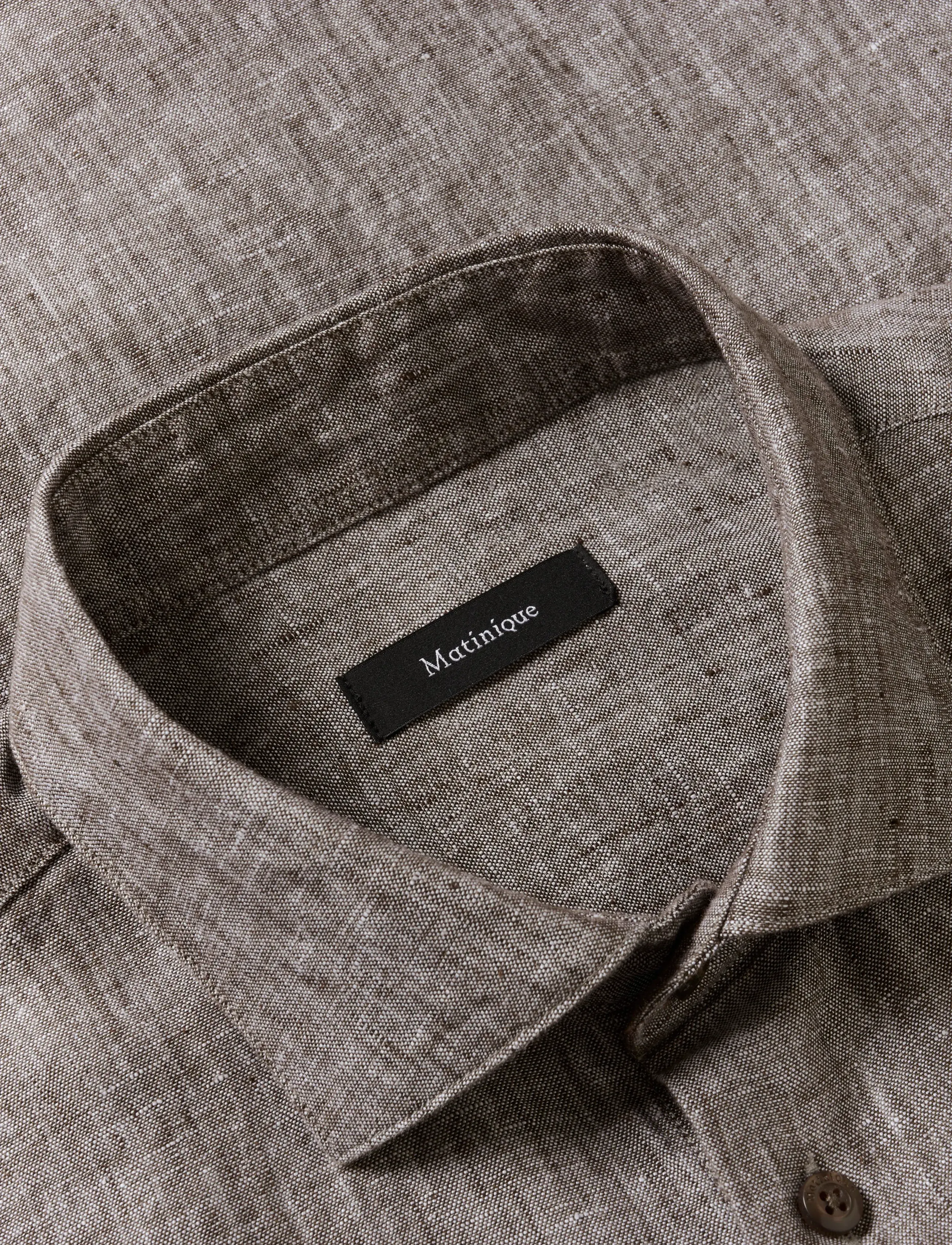 Matinique - MAmarc short - linen shirts - chocolate brown - 5