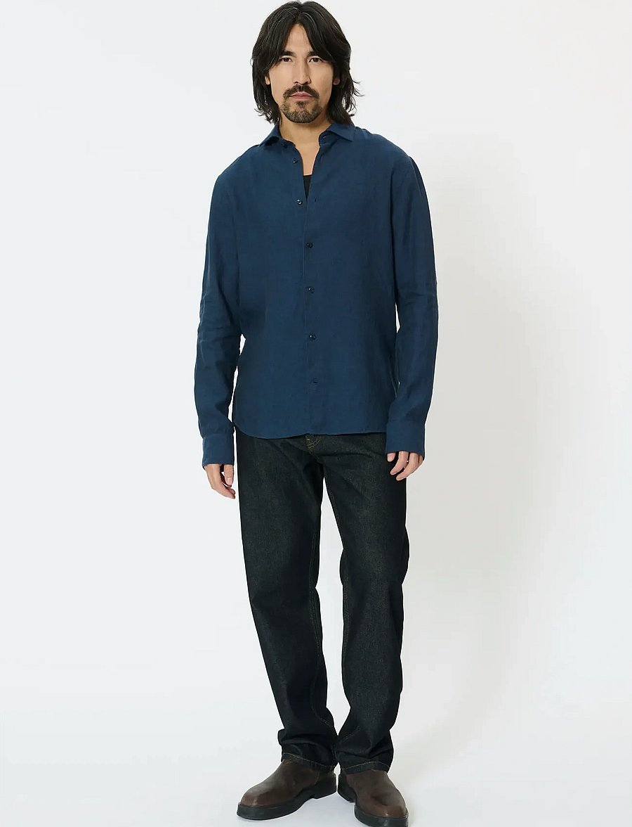 Matinique - MAmarc short - linen shirts - dark navy - 3