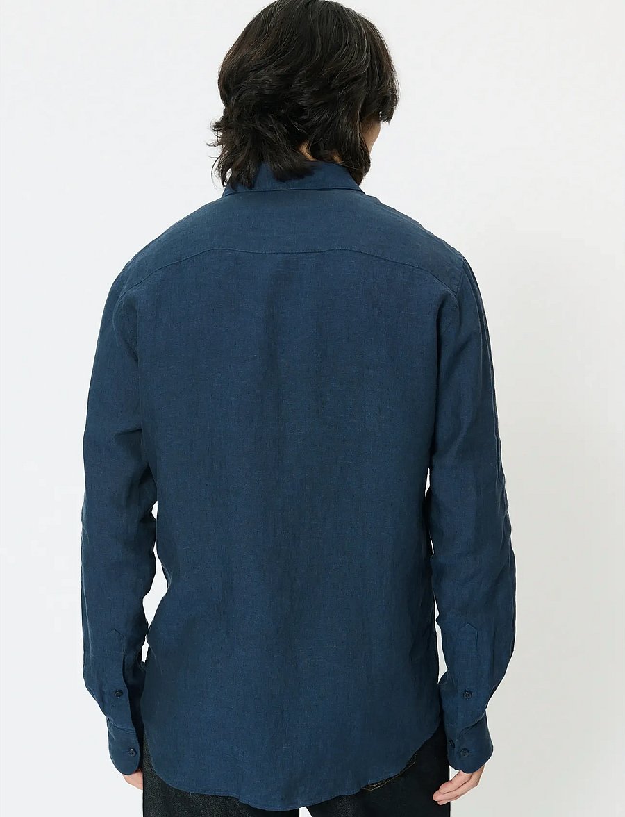 Matinique - MAmarc short - linen shirts - dark navy - 4