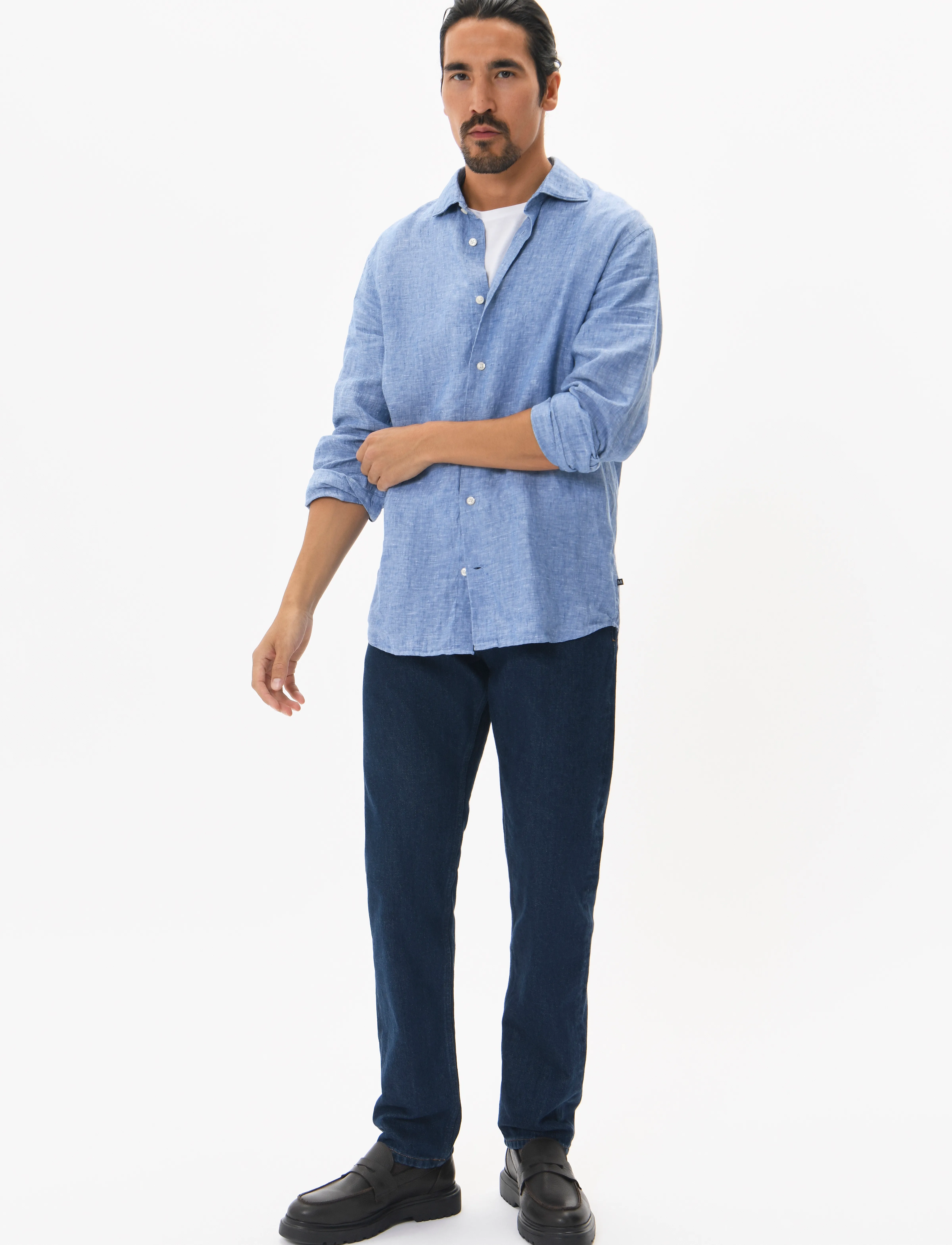 Matinique - MAmarc short - hørskjorter - dÉja vu blue - 2