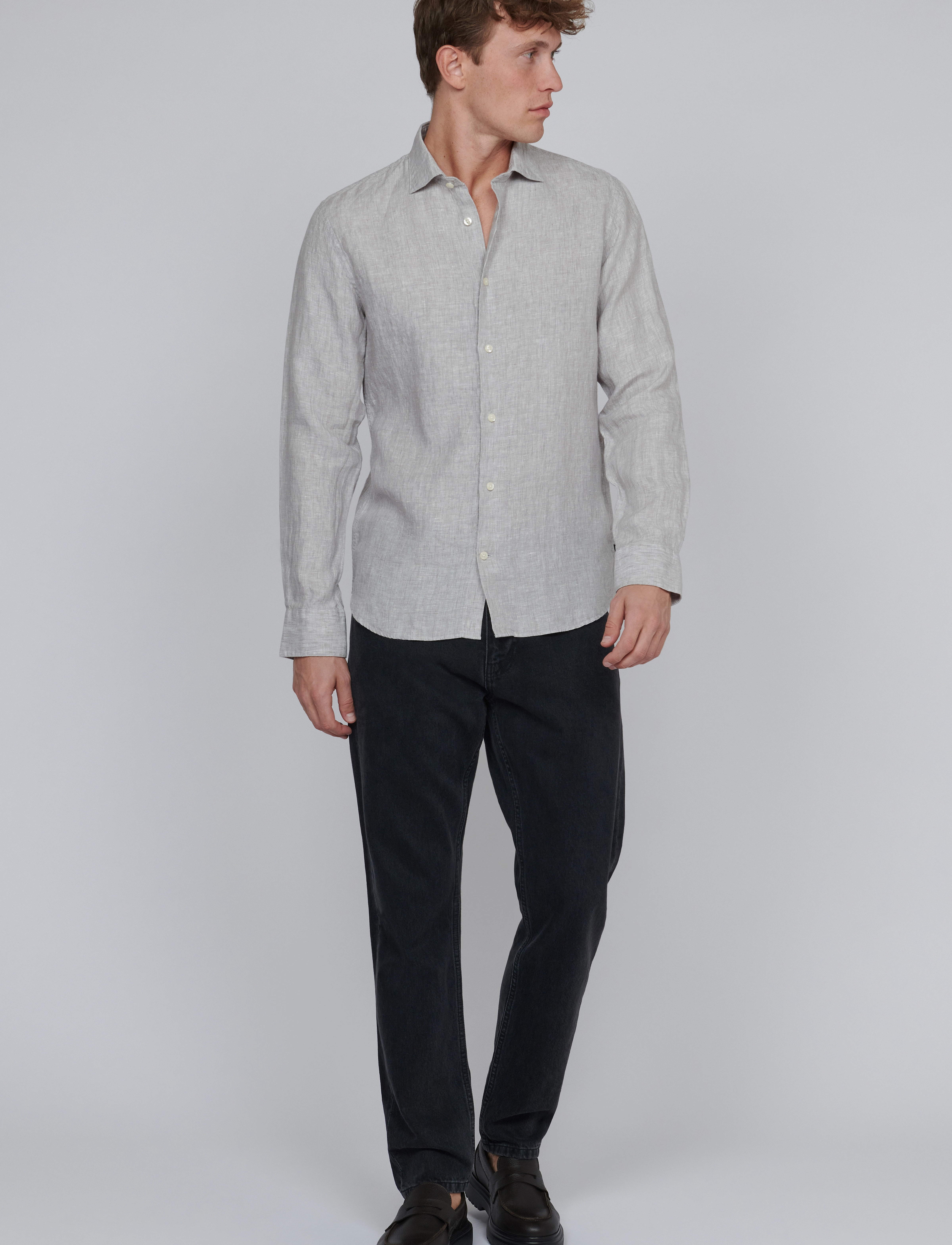 Matinique - MAmarc short - hørskjorter - ghost gray - 3
