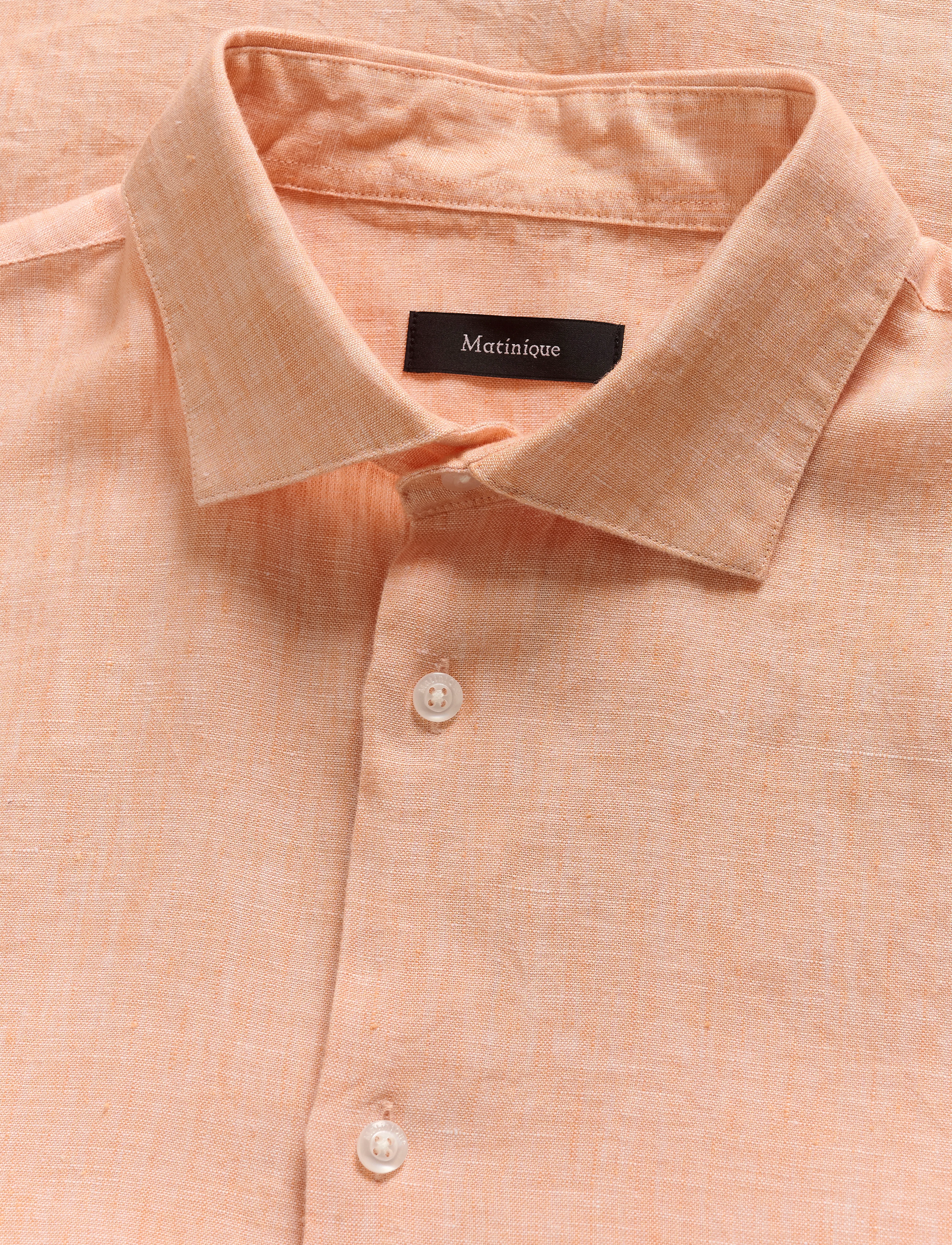 Matinique - MAmarc short - hørskjorter - shell coral - 5