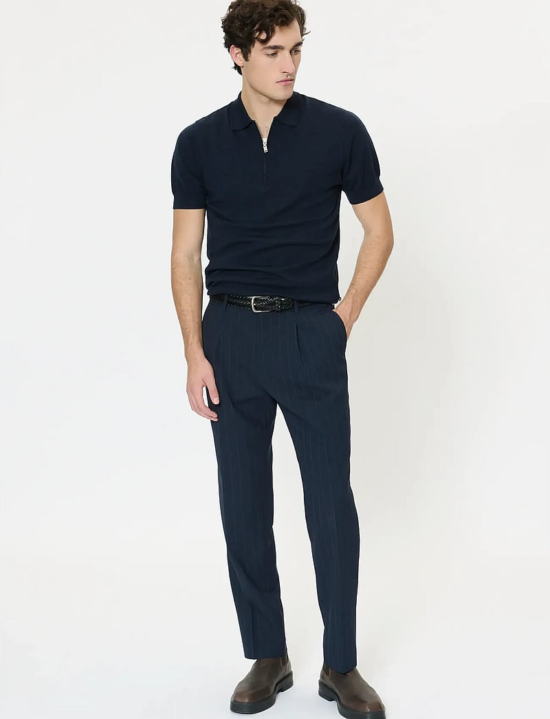 Matinique - MAPolo Knit - stickade pikéer - dark navy melange - 3