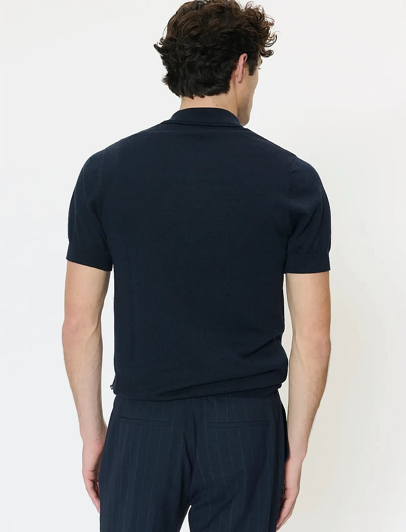 Matinique - MAPolo Knit - stickade pikéer - dark navy melange - 4