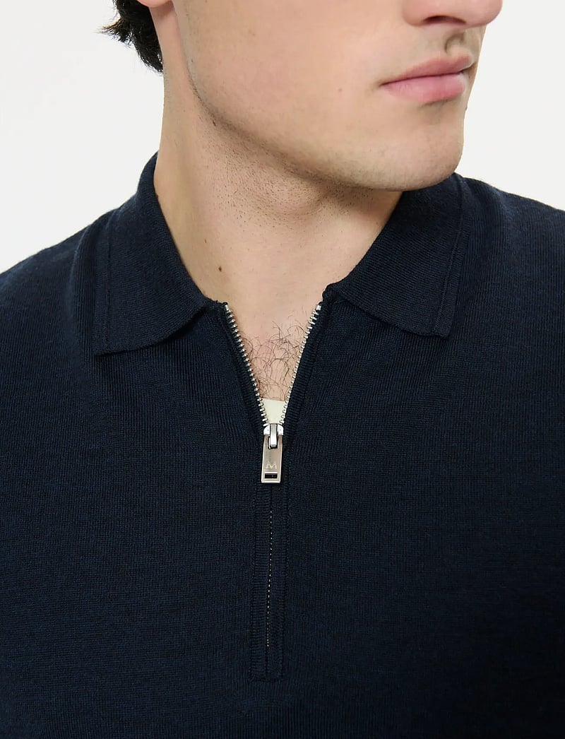 Matinique - MAPolo Knit - stickade pikéer - dark navy melange - 5