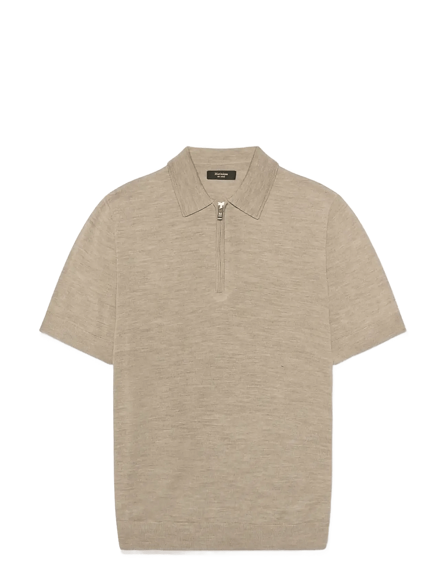 Matinique - MAPolo Knit - langärmlige strick-polohemden - khaki melange - 1