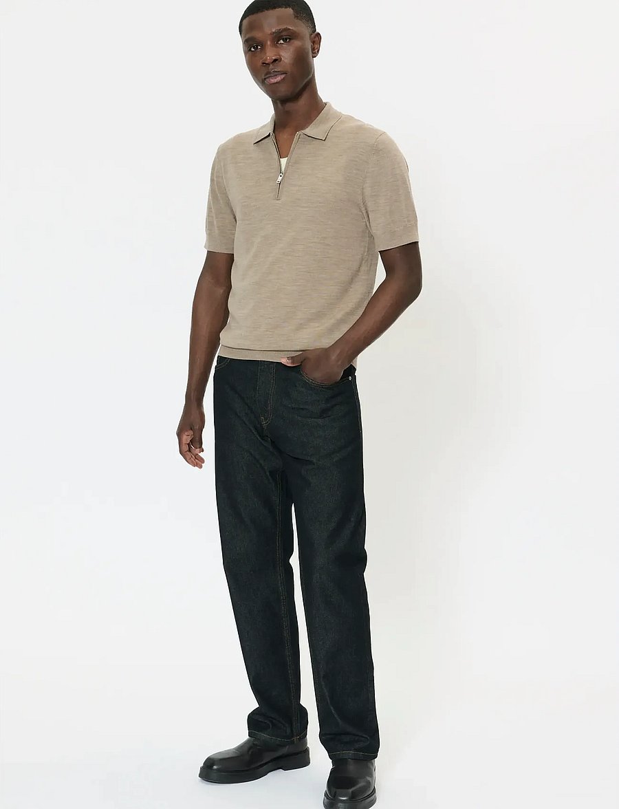 Matinique - MAPolo Knit - langärmlige strick-polohemden - khaki melange - 3