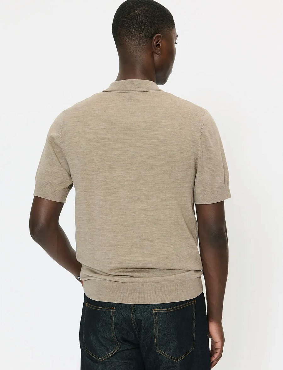 Matinique - MAPolo Knit - langärmlige strick-polohemden - khaki melange - 4
