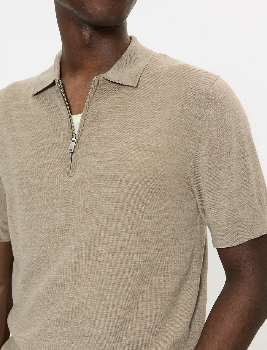 Matinique - MAPolo Knit - langärmlige strick-polohemden - khaki melange - 5