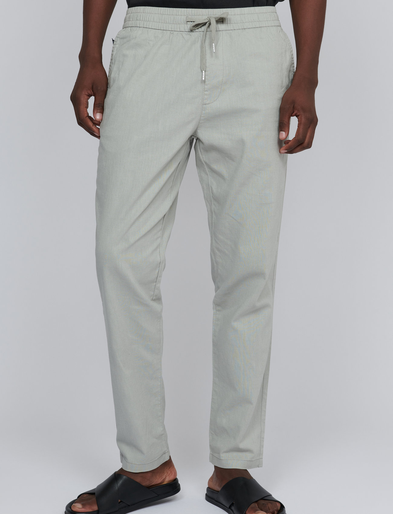 Matinique - MAbarton Pant - linen trousers - ghost gray - 1