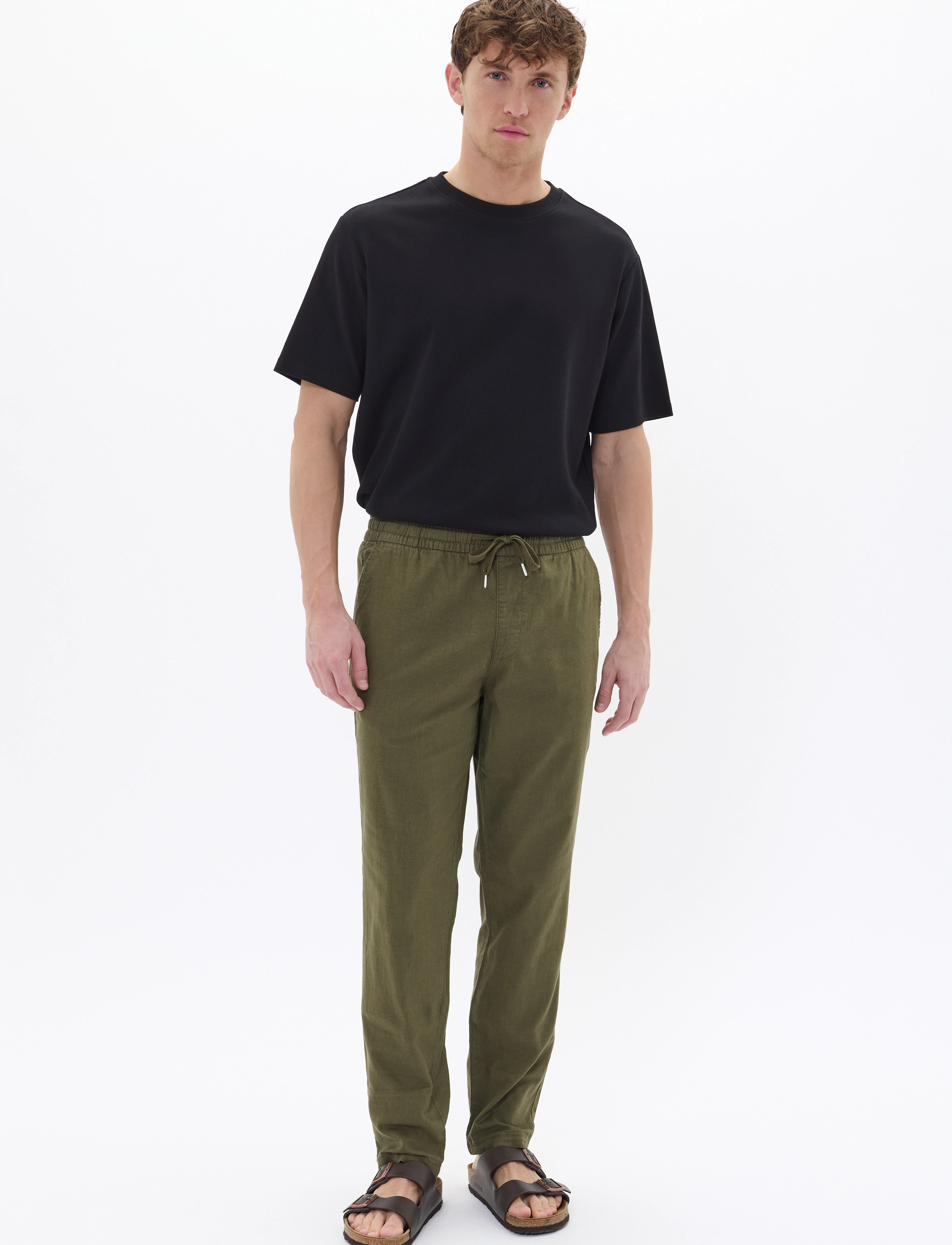 Matinique - MAbarton Pant - hørbukser - olive night - 2
