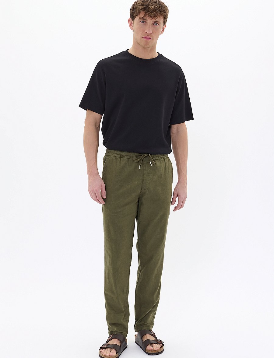 Matinique - MAbarton Pant - hørbukser - olive night - 2