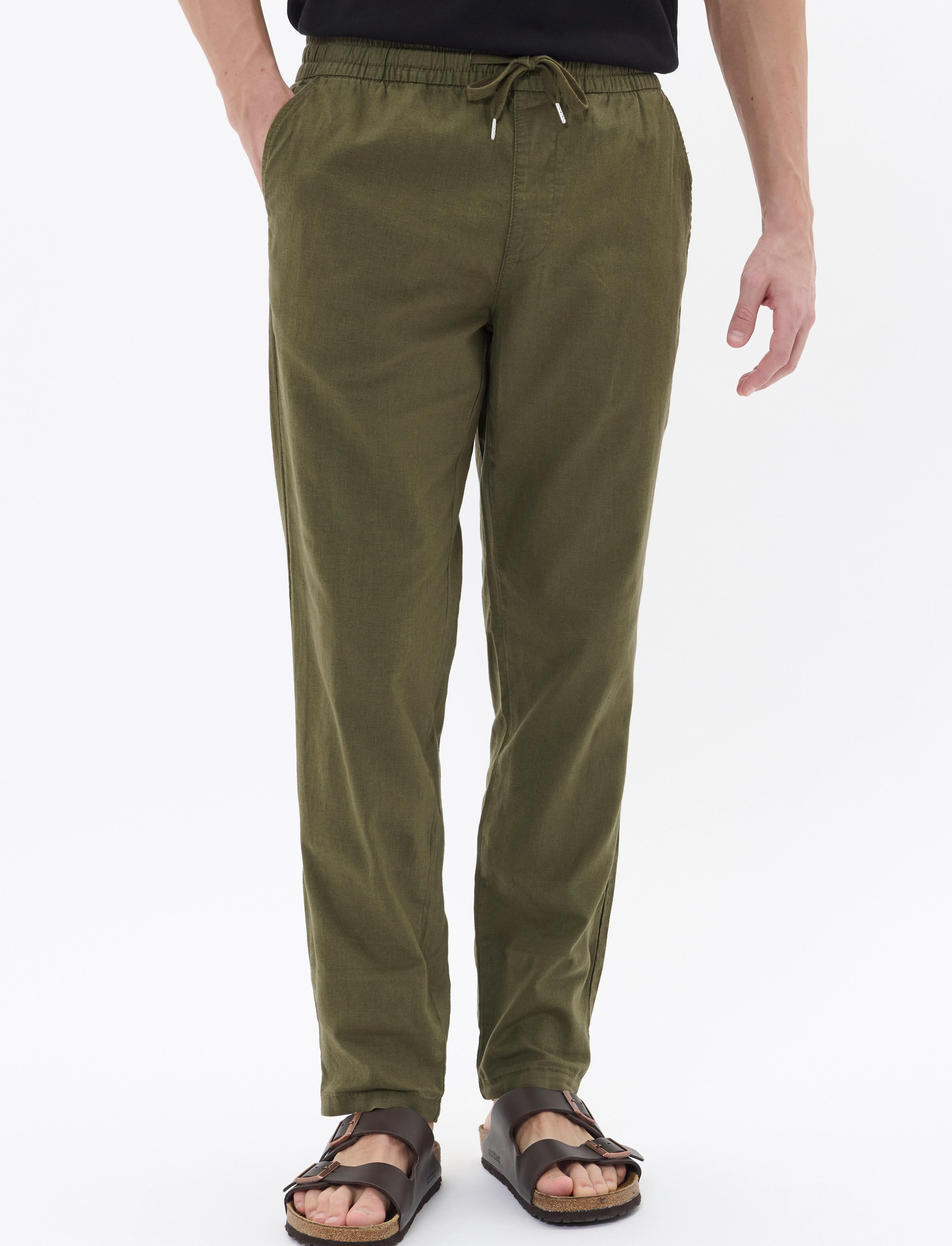 Matinique - MAbarton Pant - hørbukser - olive night - 3