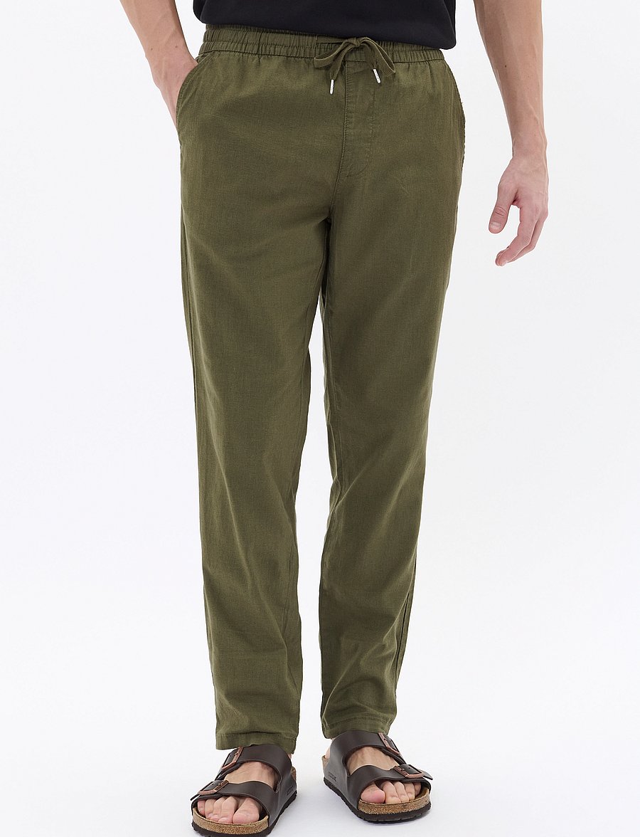 Matinique - MAbarton Pant - hørbukser - olive night - 3