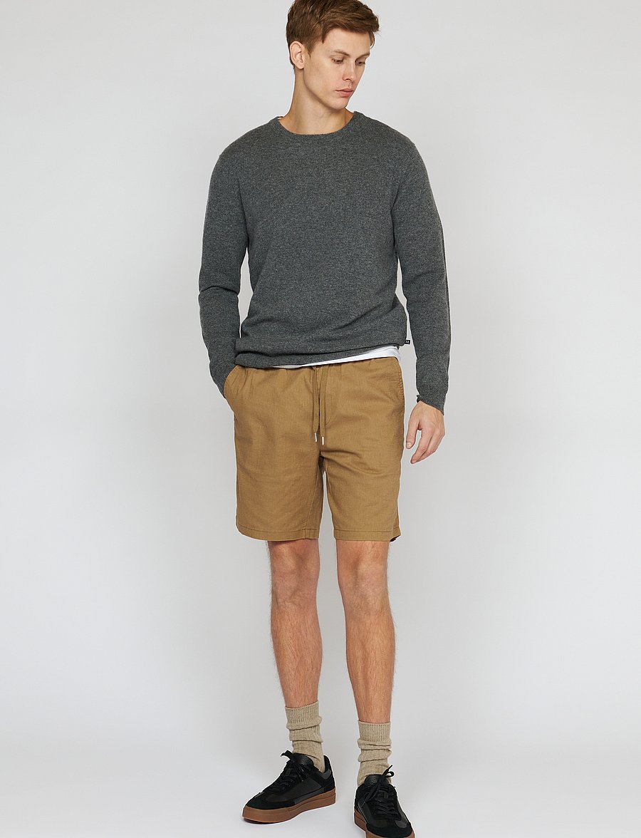 Matinique - MAbarton Short - linased lühikesed püksid - khaki - 3