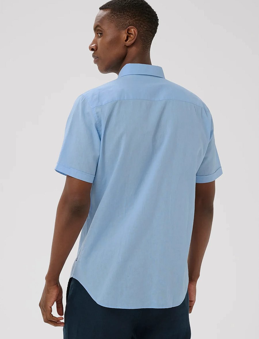 Matinique - MAtrostol BD SS - linen shirts - chambray blue - 4