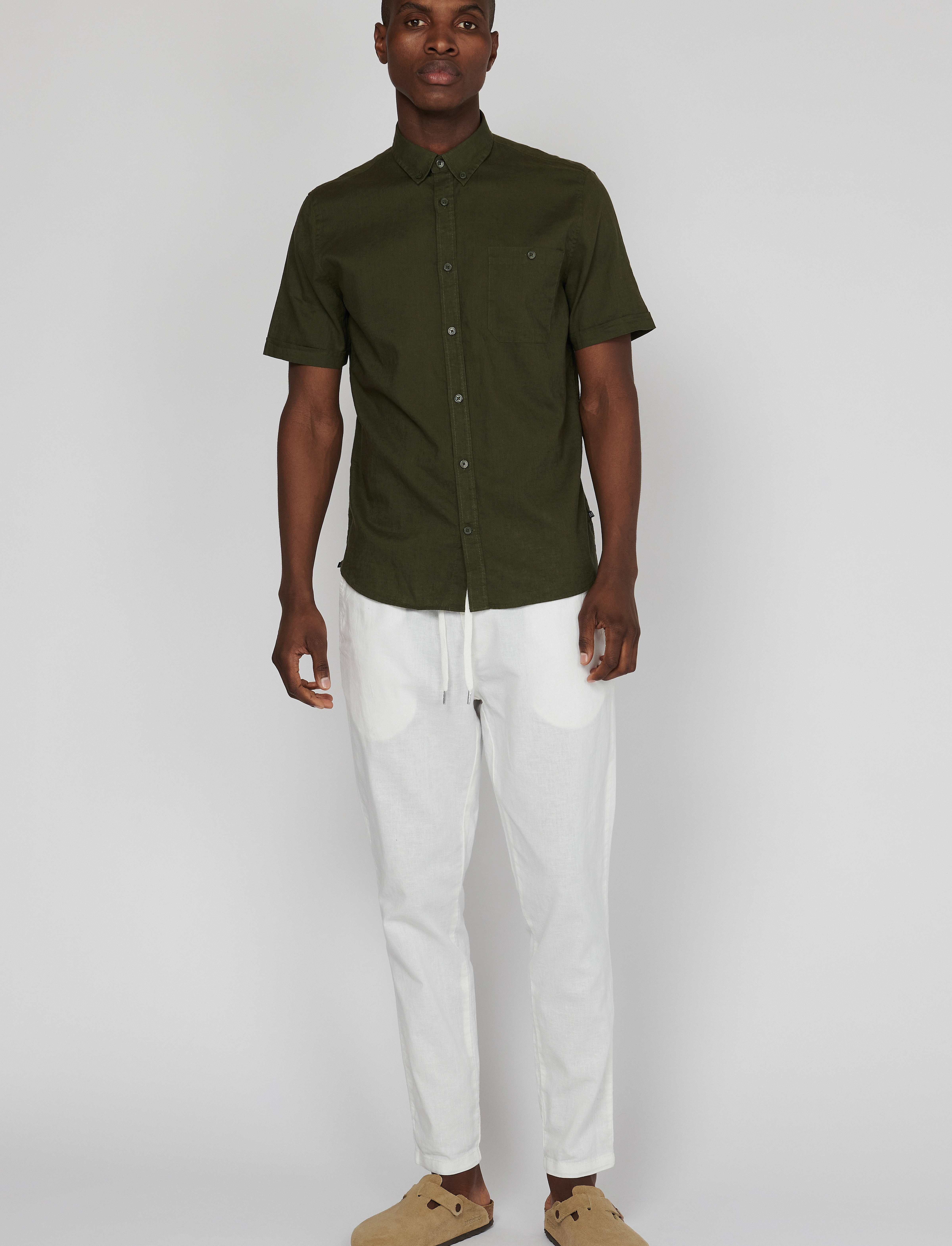 Matinique - MAtrostol BD SS - linen shirts - olive night - 3