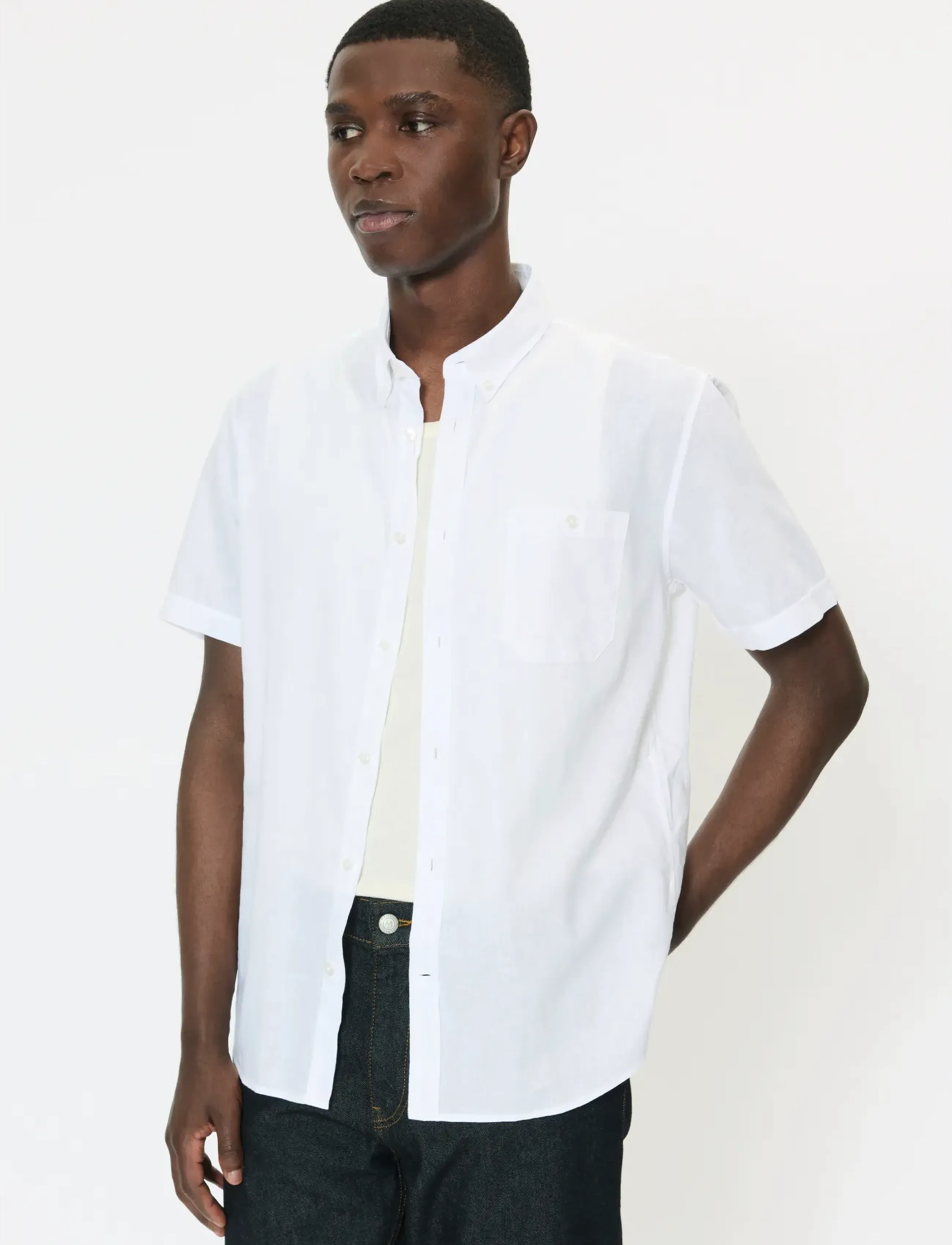 Matinique Matrostol Bd Ss, 3XL, White, Skjorter > Kortærmede, Herre