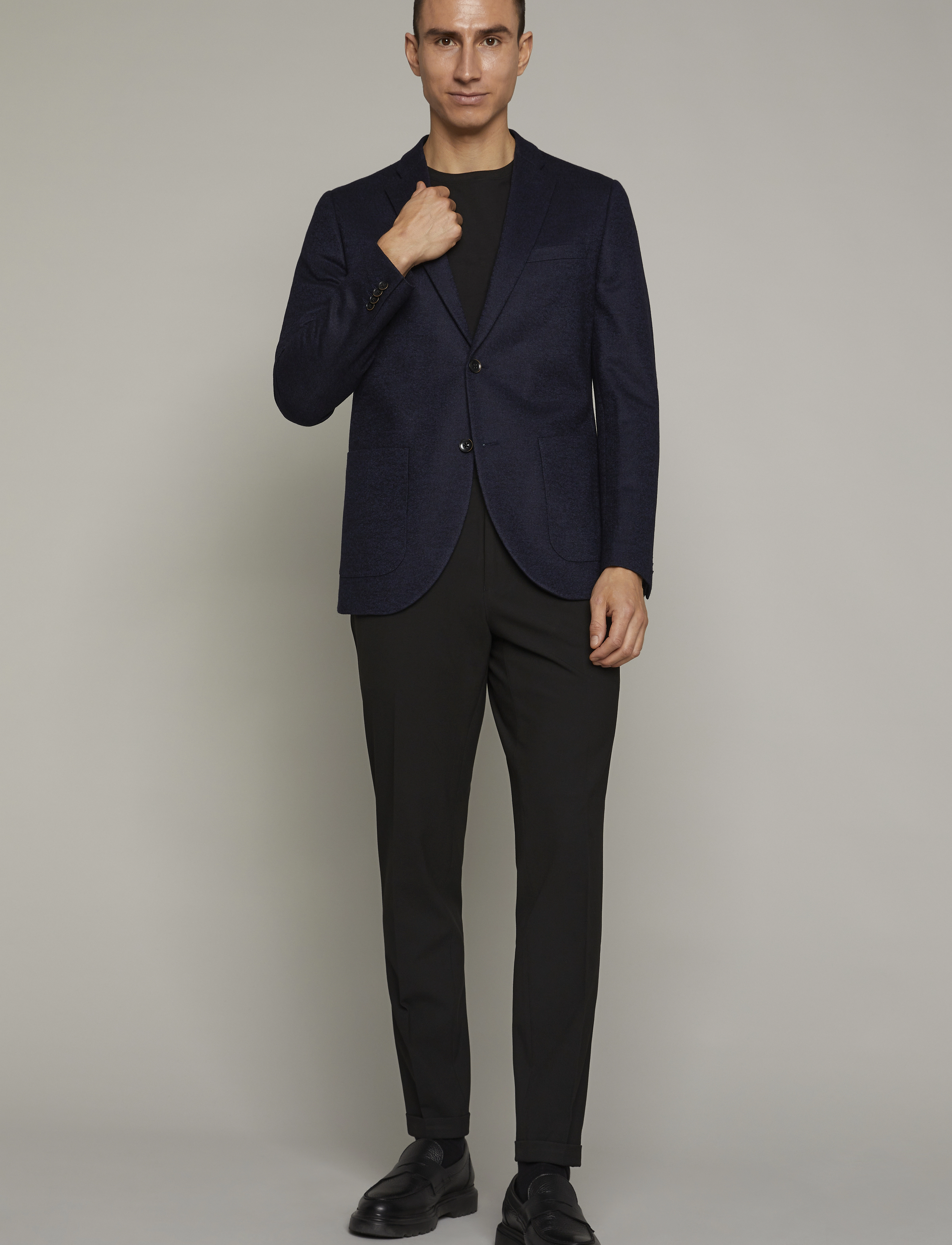 Matinique - MAgeorge Jersey - single breasted blazers - dark navy melange - 3