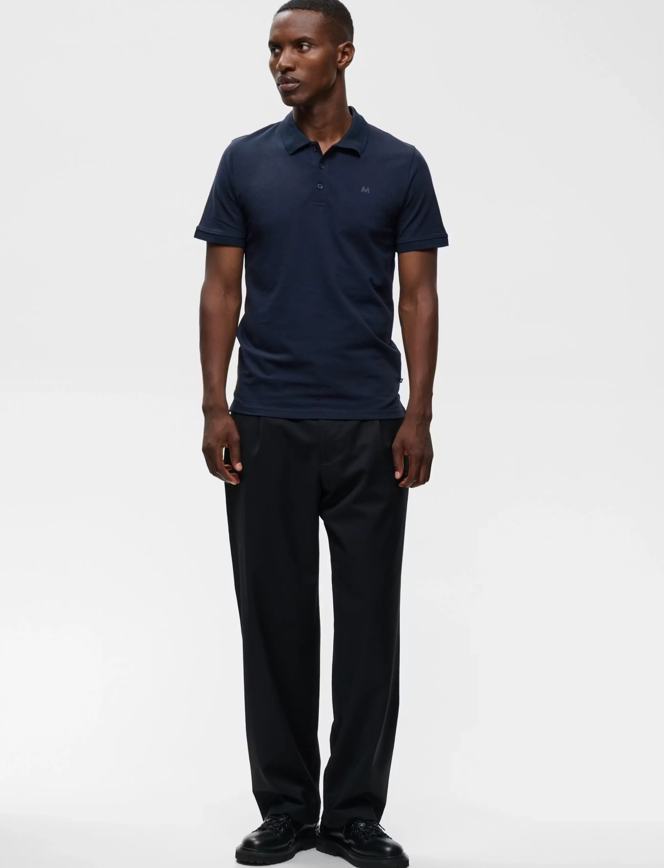 Matinique - MApoleo Melange - lühikeste varrukatega polod - dark navy - 0