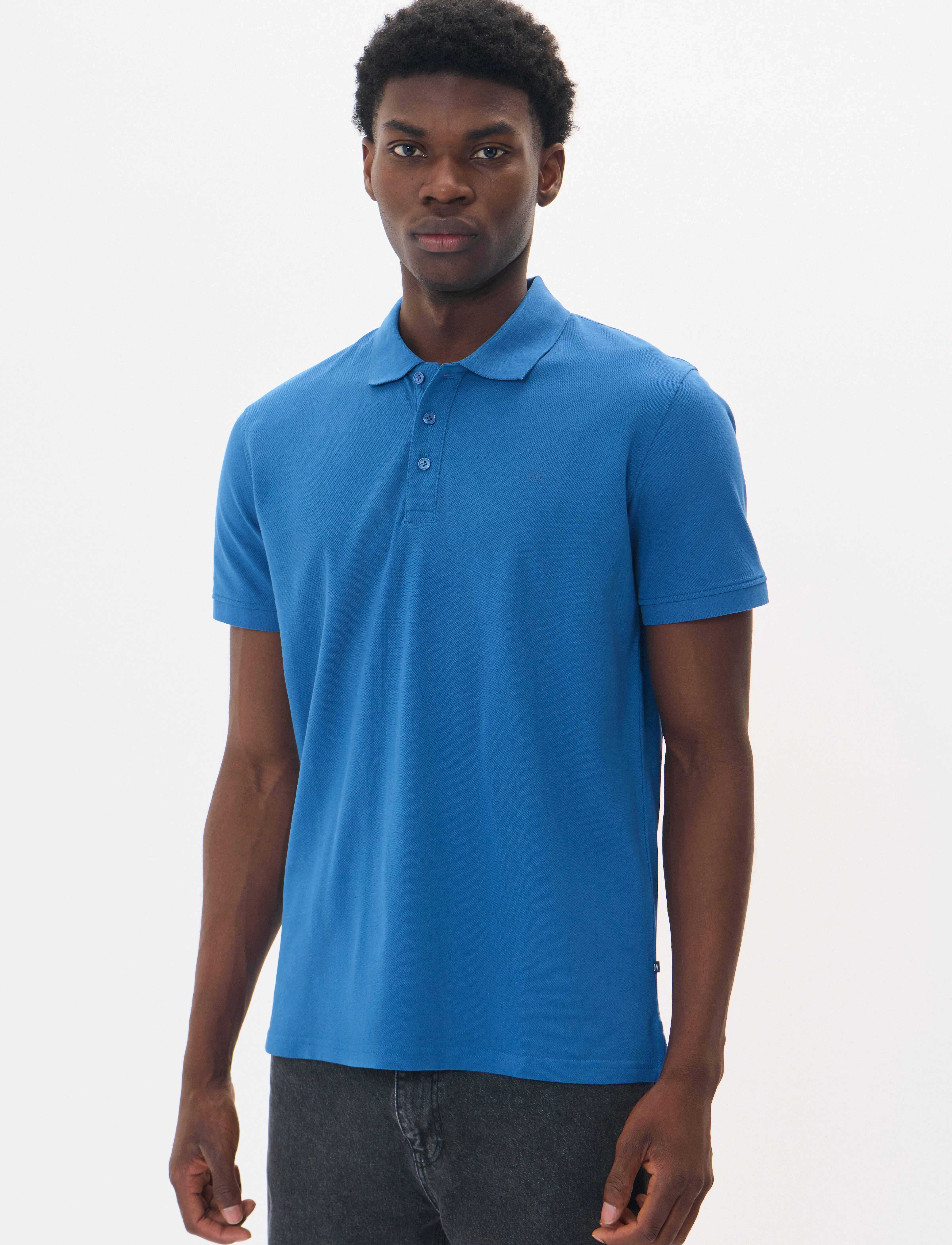 Matinique Mapoleo Melange, S, Polos, Blau - Short-sleeved, Männerswear