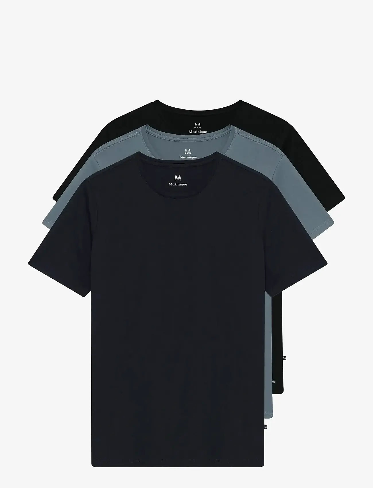 Matinique - MAJermane 3-pack - multipack t-shirts - black/dk navy/stormy weather - 1